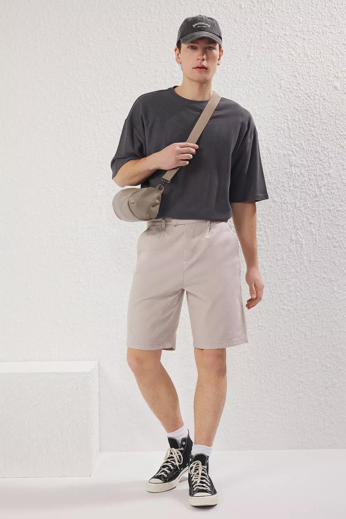 Beige Brit Closure Shorts, STONE, large image number 1