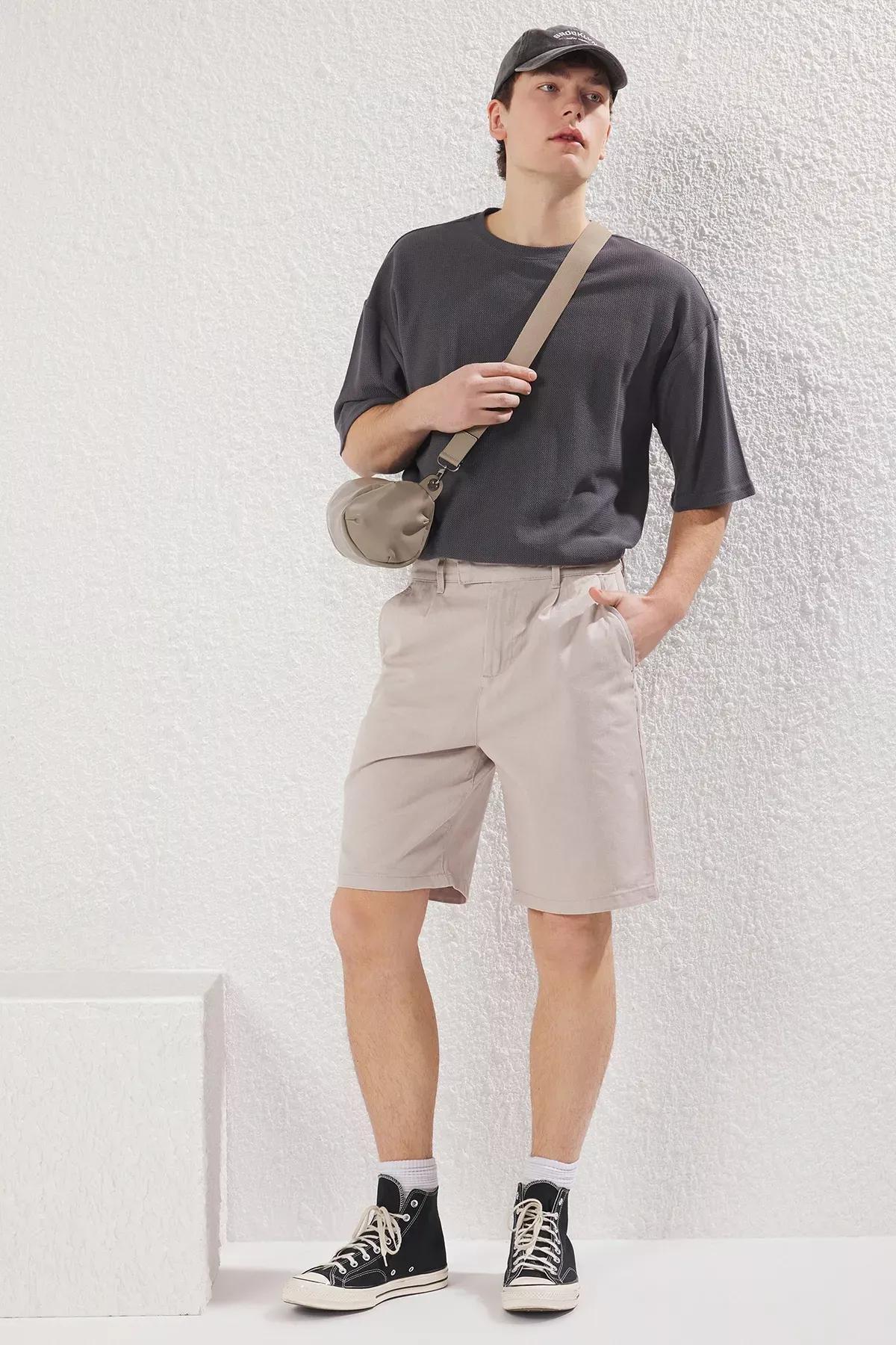 Beige Brit Closure Shorts, STONE, large image number 2