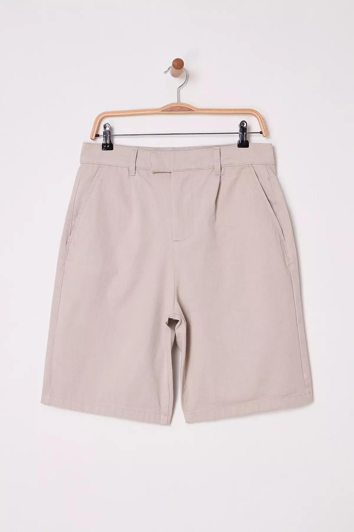 Beige Brit Closure Shorts, STONE, large image number 4