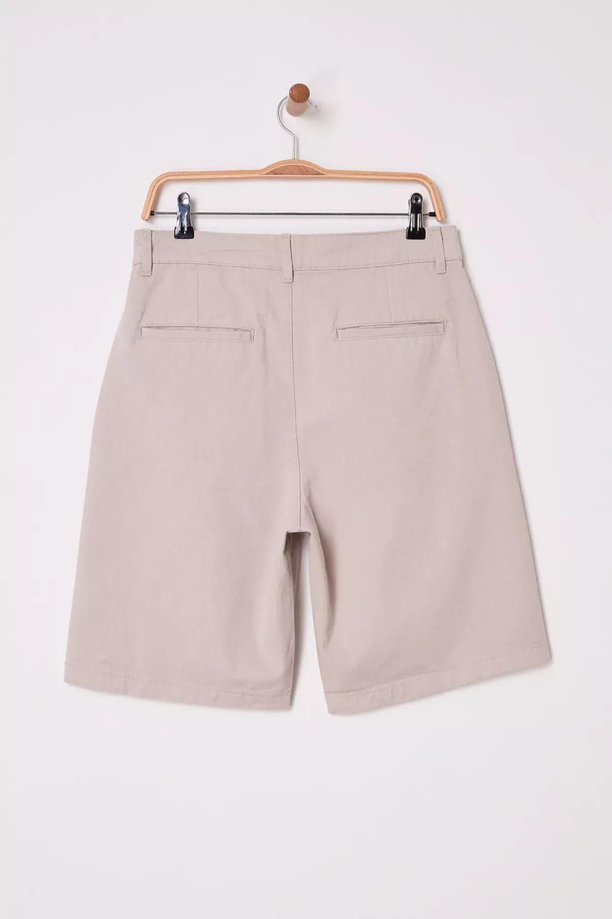 Beige Brit Closure Shorts, STONE, large image number 5