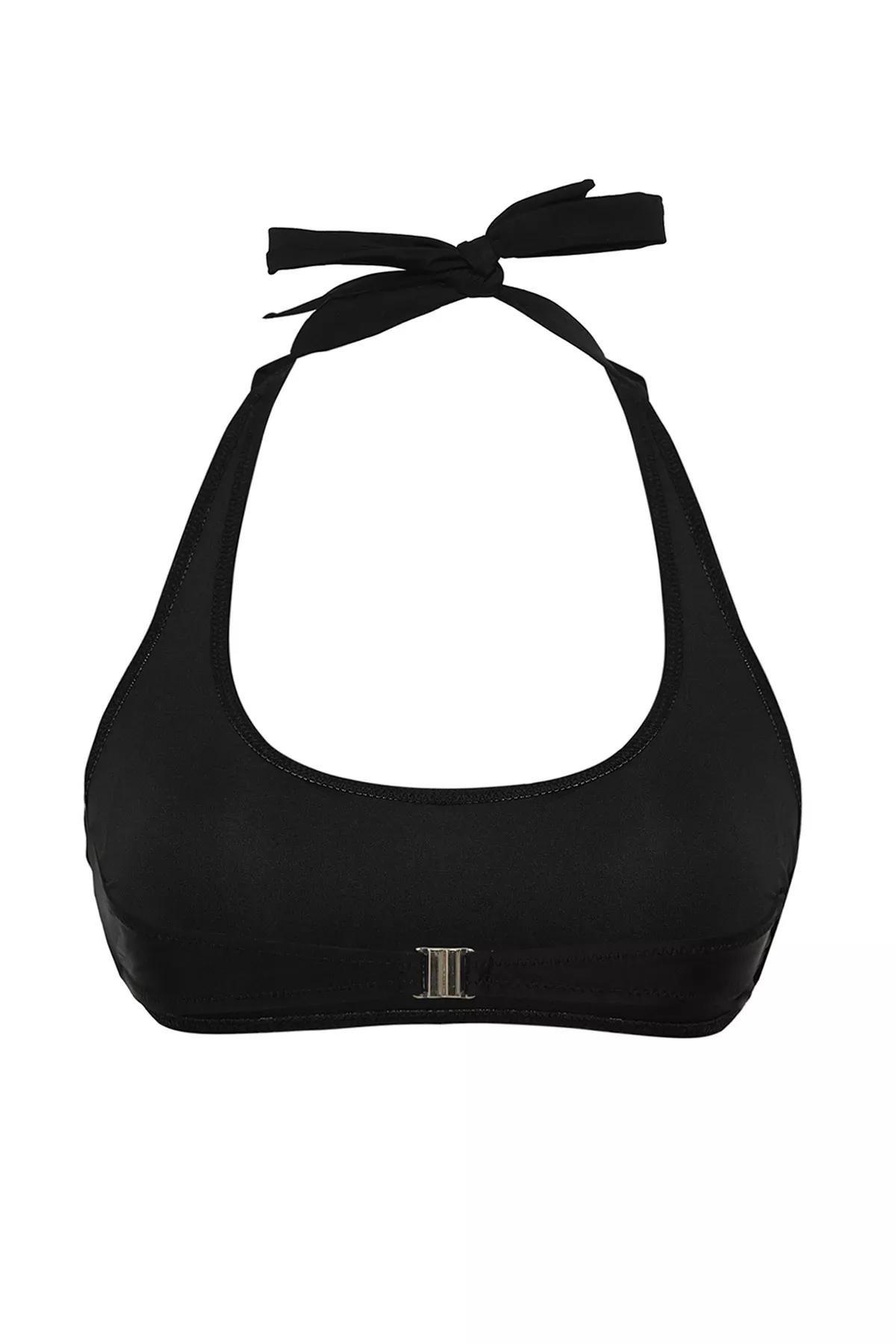 Black Bralettete Tie Detail Bikini Top, C101_2094, large image number 5