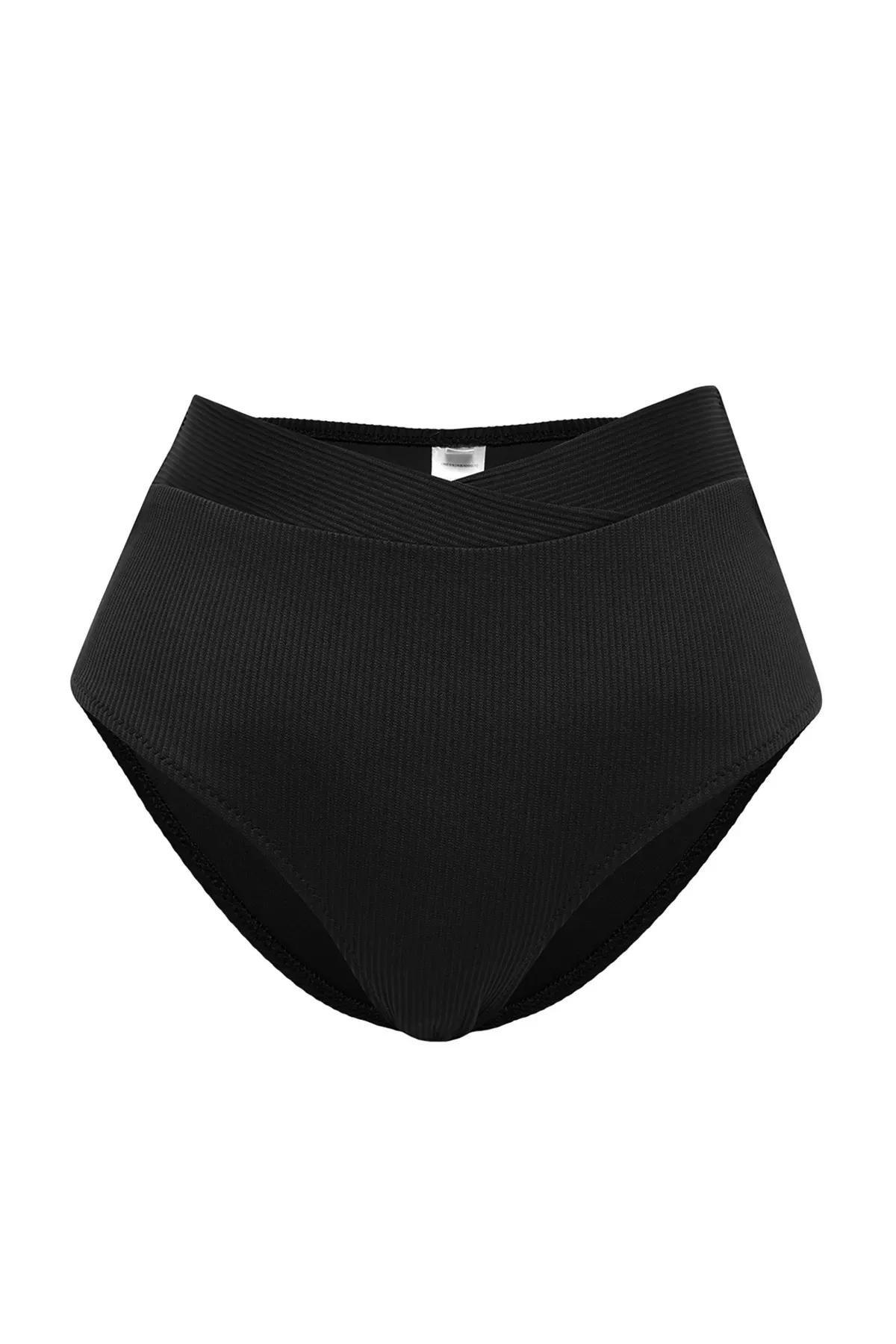 Black High-Waist Core Bikini Bottom, C101_2094, large image number 4