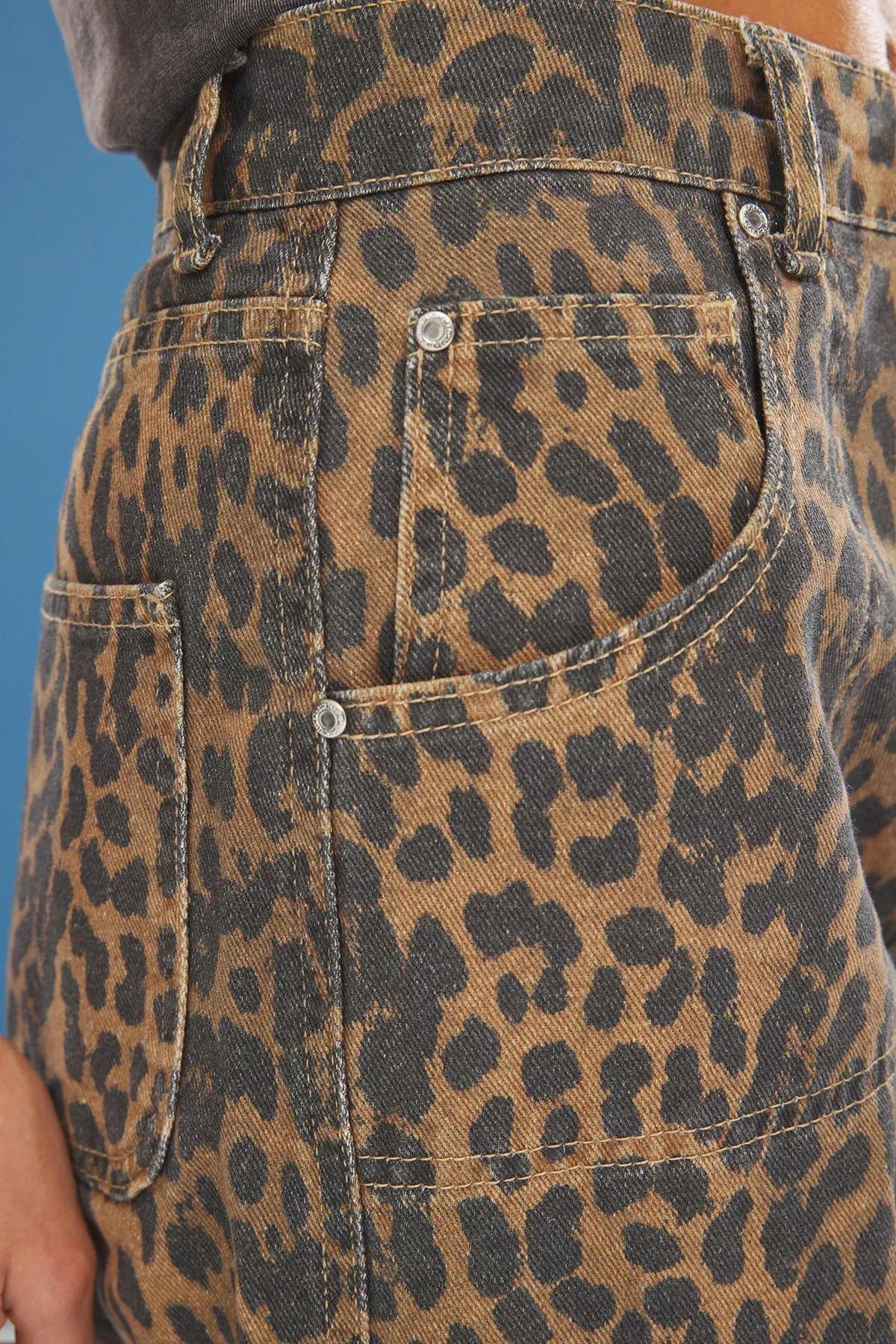 Brown Leopard Barrel Jeans, C101_7382, large image number 3