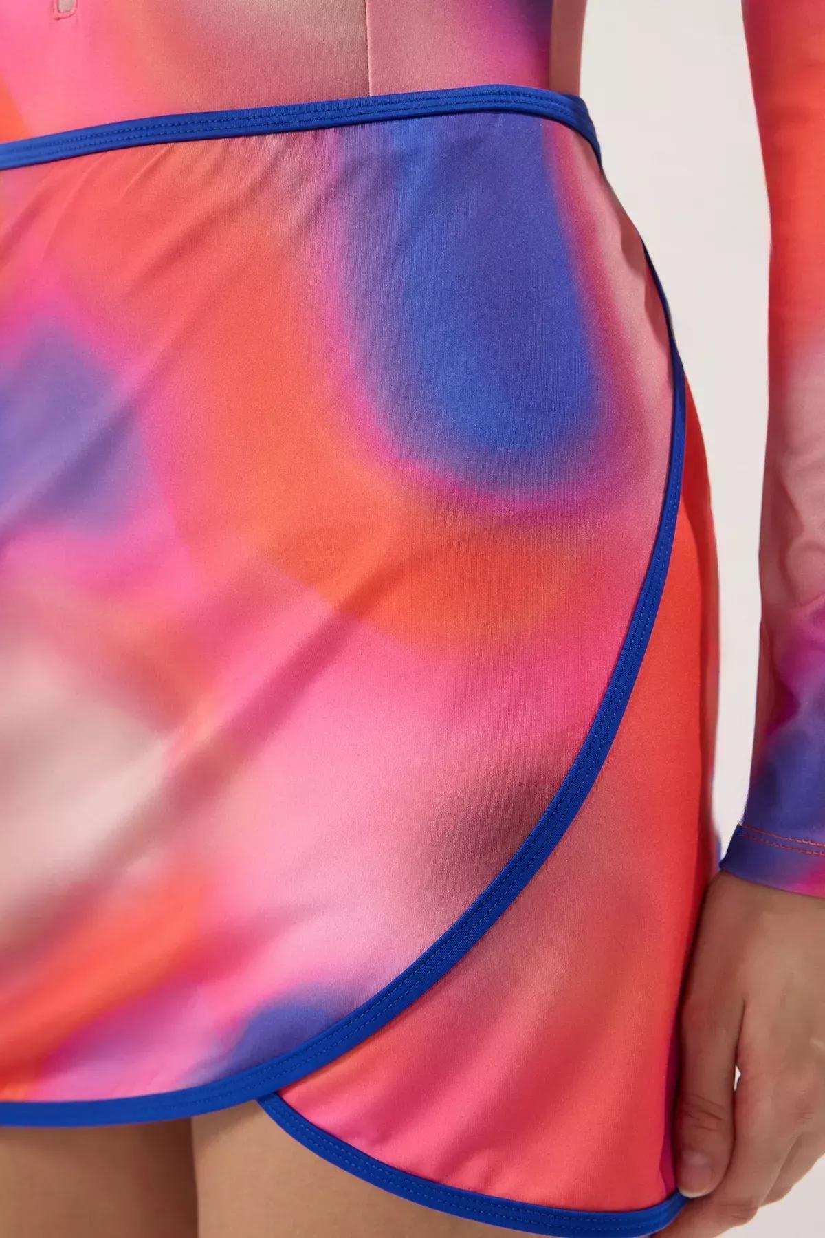 Pink Patterned Wraparound Dress, Purple-Multicolor, large image number 3