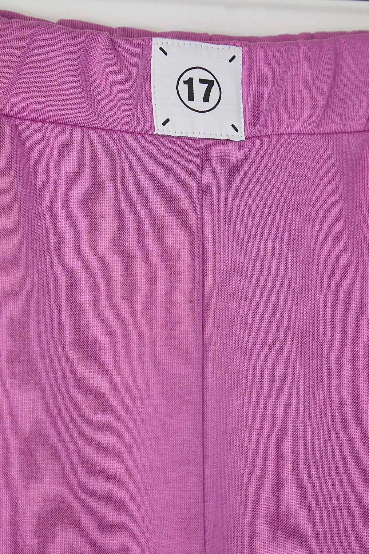 Purple Wide Leg Knit Sweatpants, , large image number 5