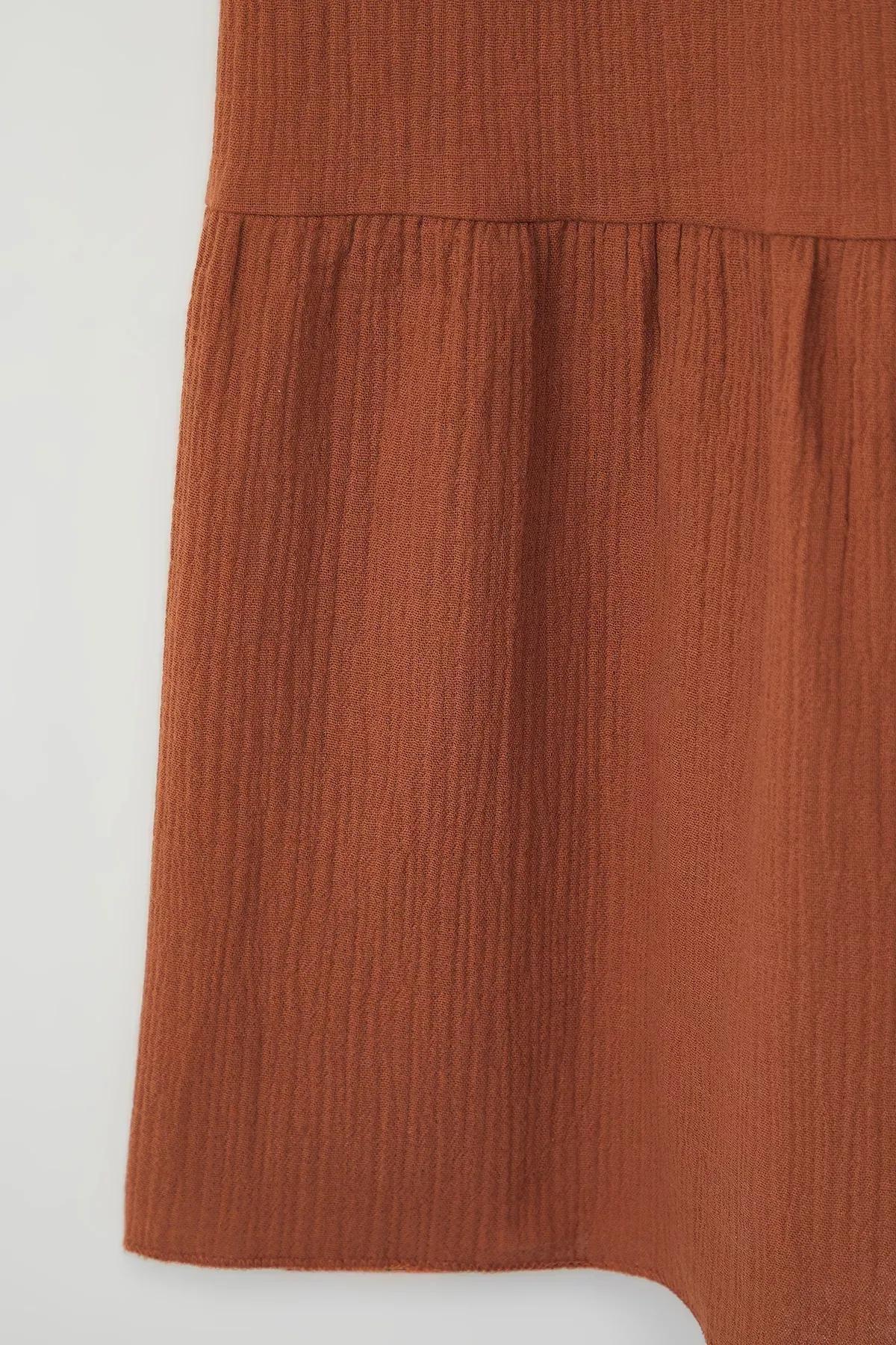 Red Muslin Textured Strappy Maxi Dress, Tile, large image number 5