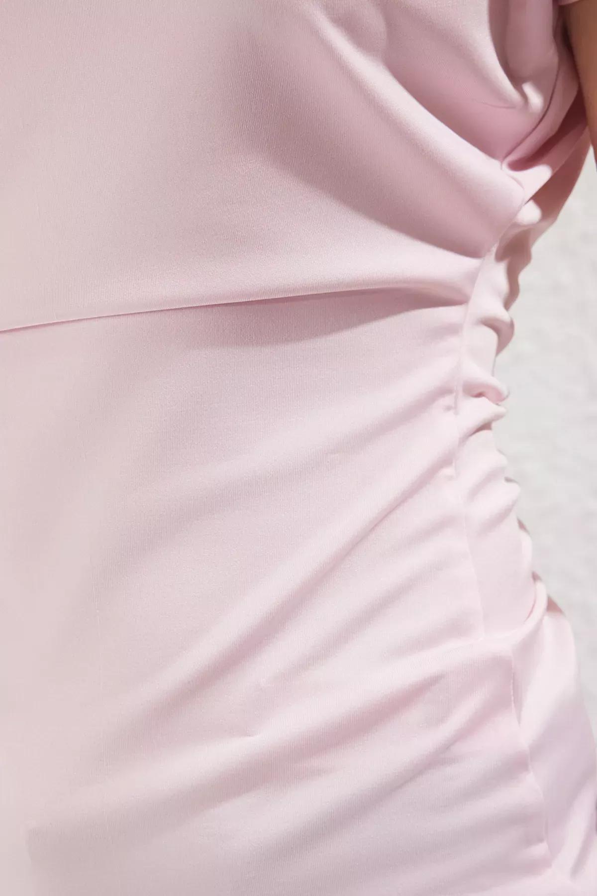 Pink Draped Knit Blouse, LIGHT PINK, large image number 2