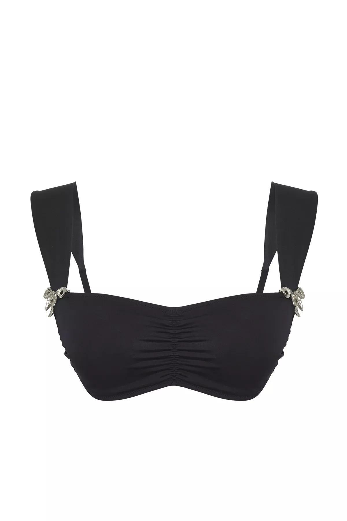 Black Square Neck Bikini Top, , large image number 4