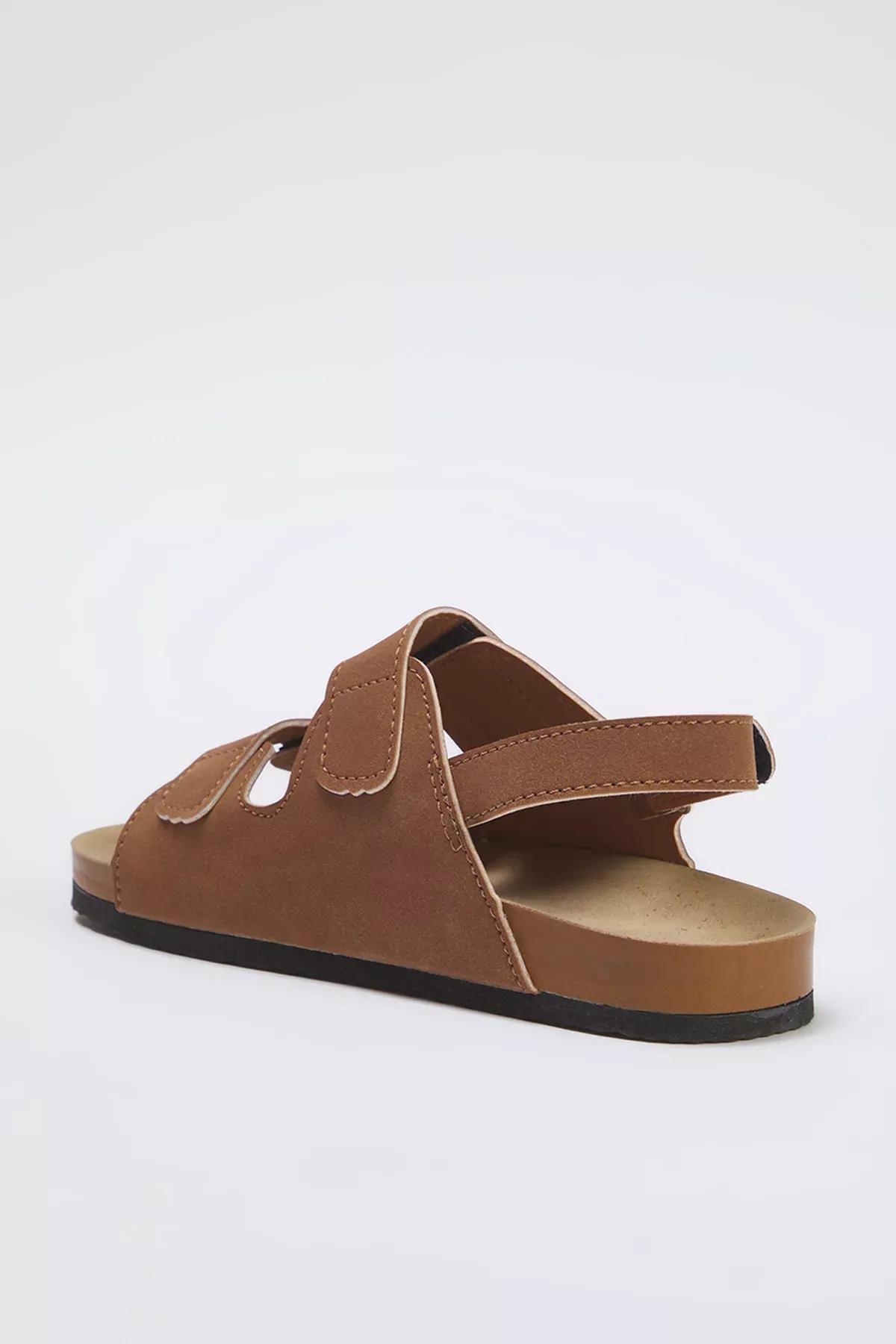 Brown Velcro Big Boy Kids Sandals, , large image number 3