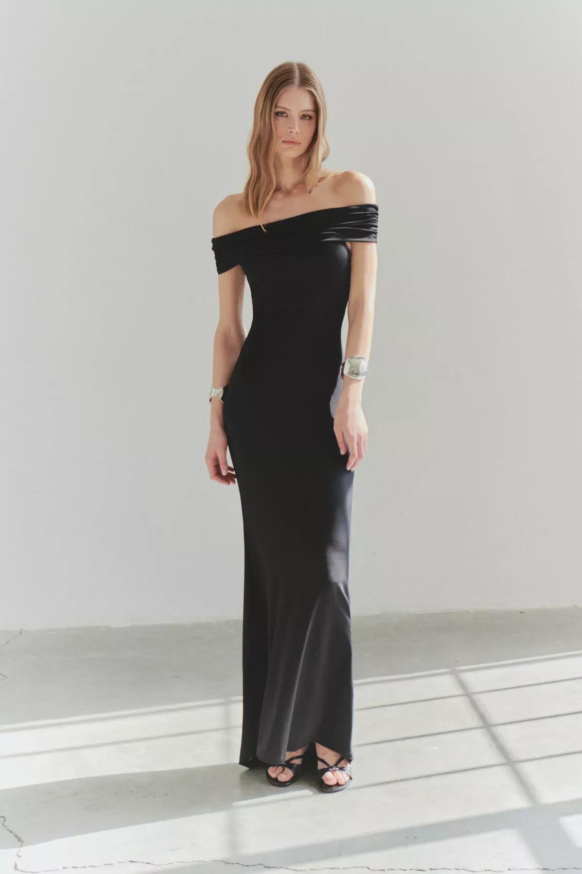 Black Knitted Occasionwear Dress, , large image number 1