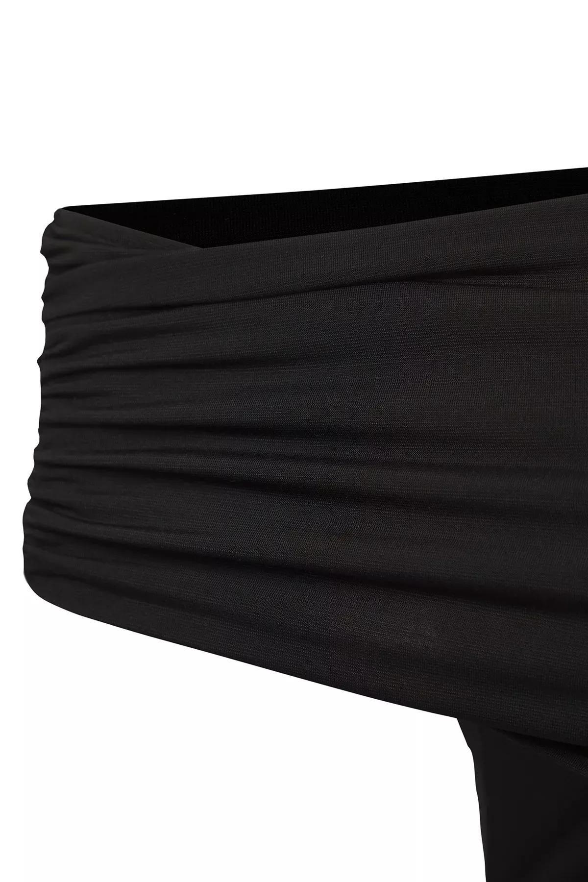 Black Knitted Occasionwear Dress, BLACK, medium