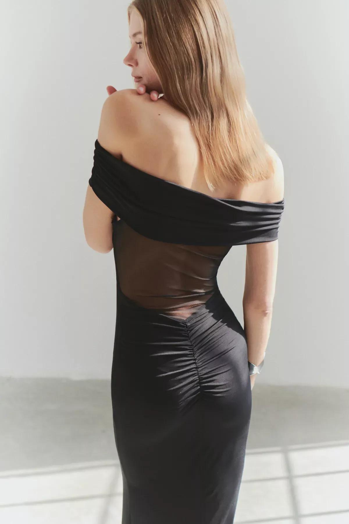 Black Knitted Occasionwear Dress, , large image number 3
