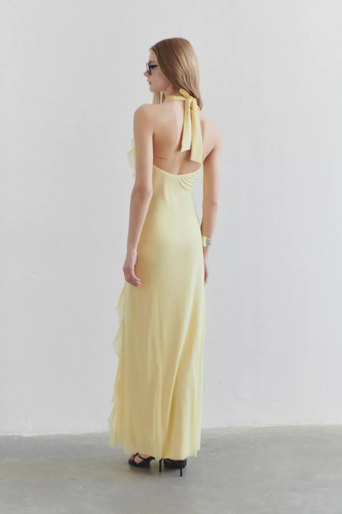 Yellow Limited Edition Ruffle Dress, LIGHT YELLOW, large image number 1