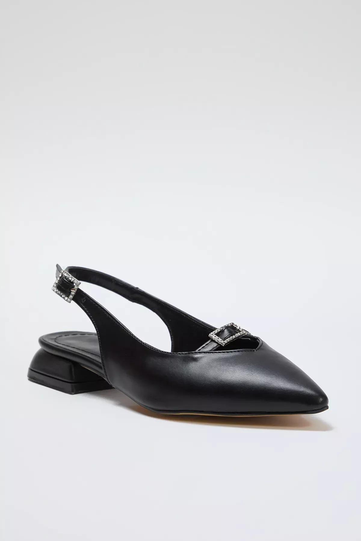 Black Grey Open Ballerinas, , large image number 3