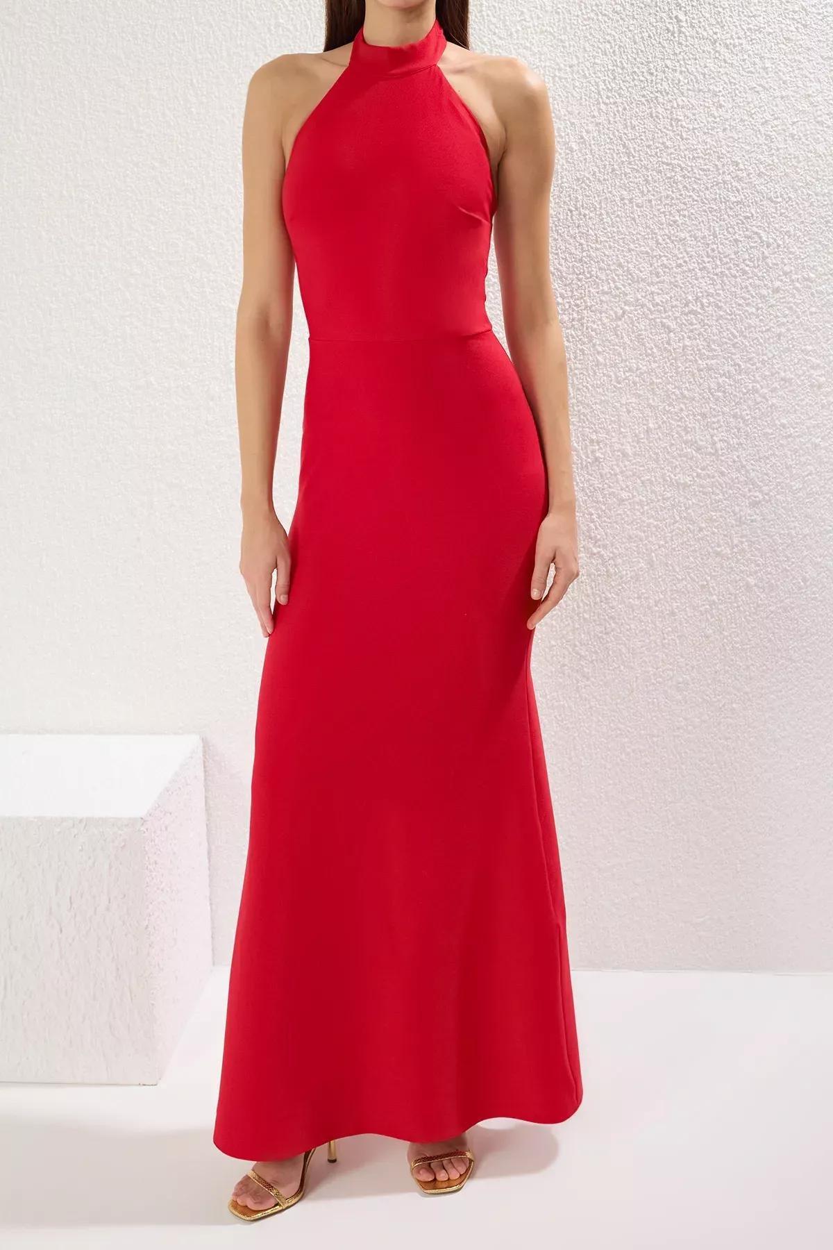 Red Woven Maxi Chic Occasionwear Dress, , large image number 2
