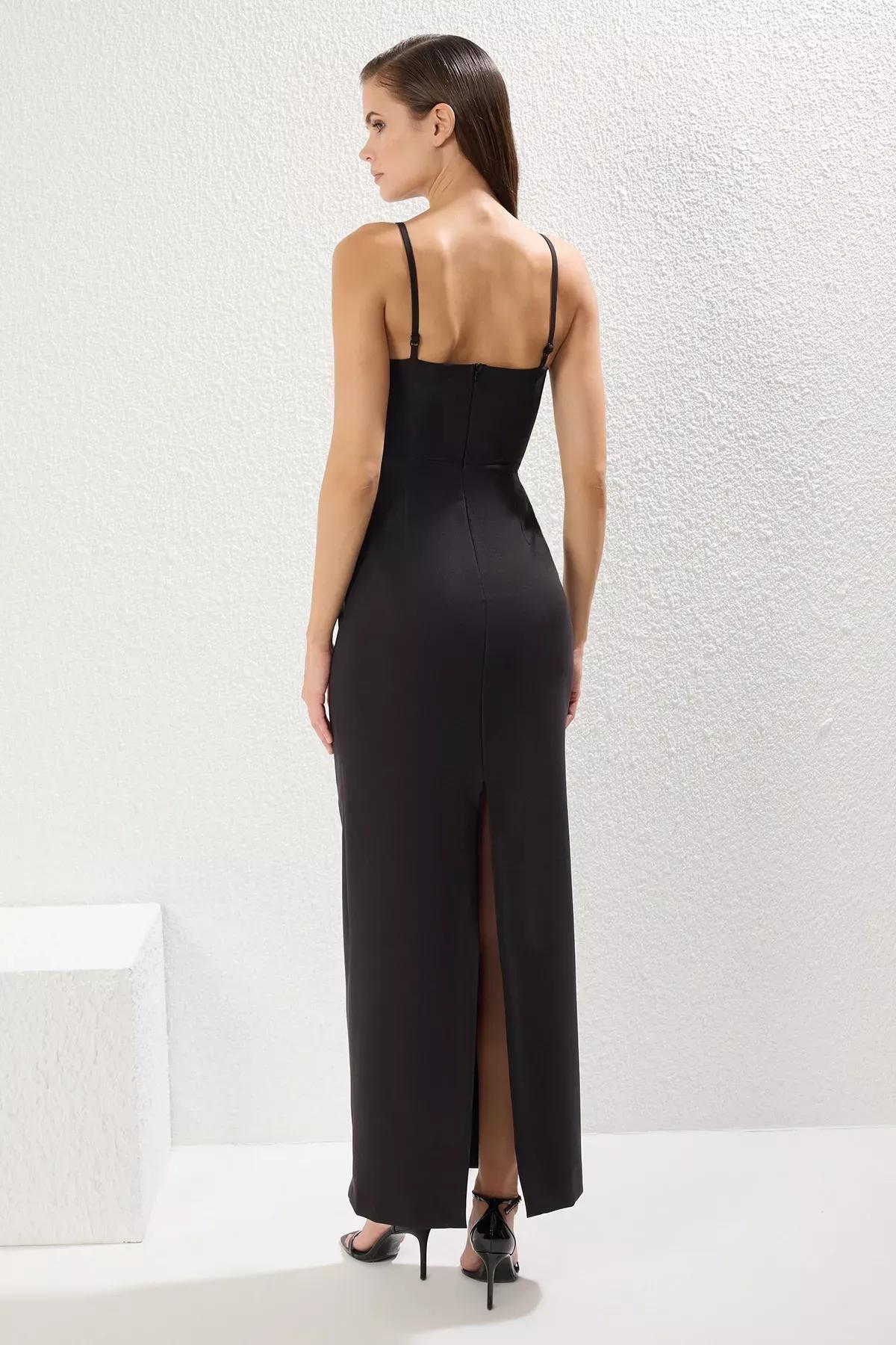 Black Maxi Chic Occasionwear Dress, , large image number 4