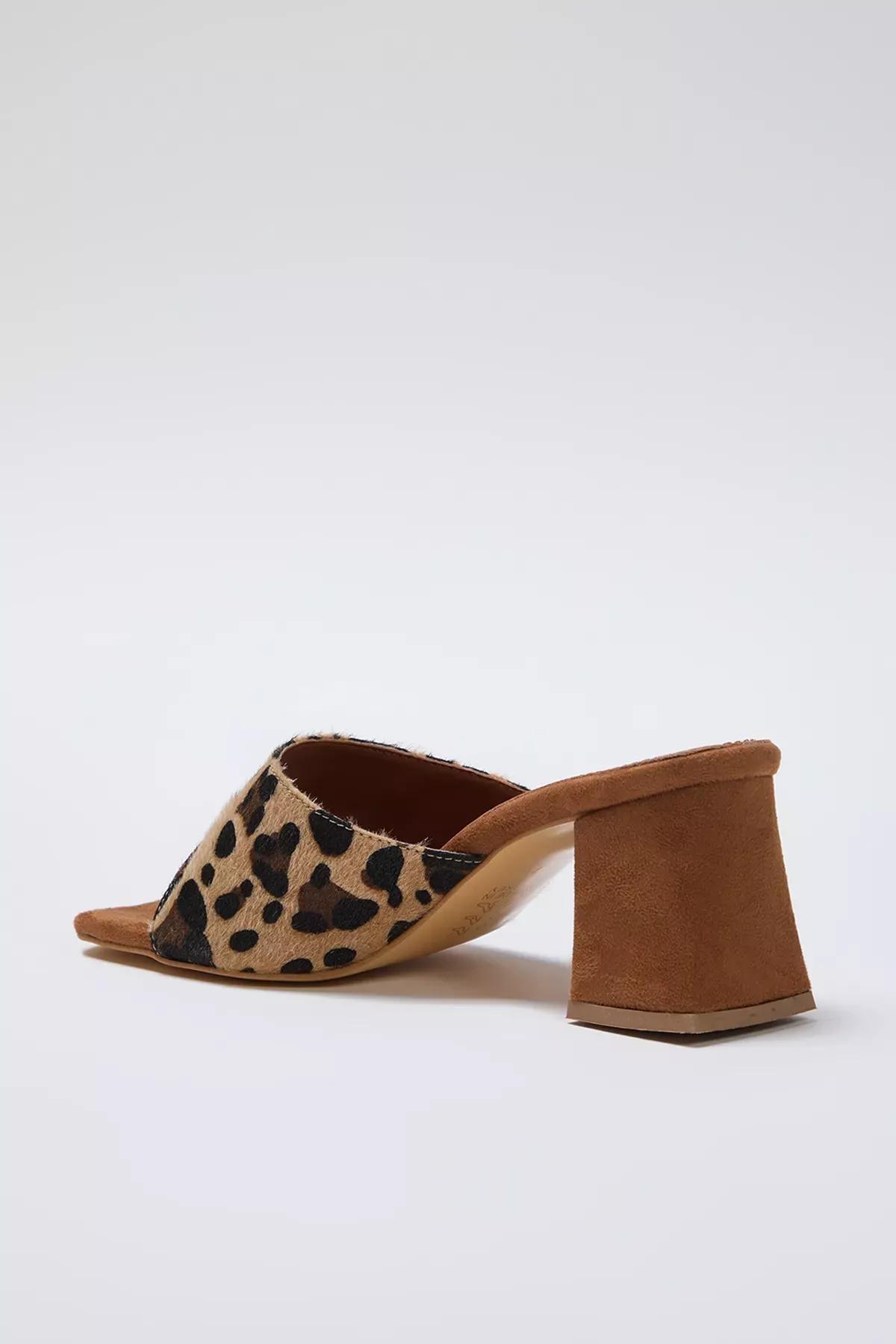 Multicolour Leopard Heeled Slippers, , large image number 2