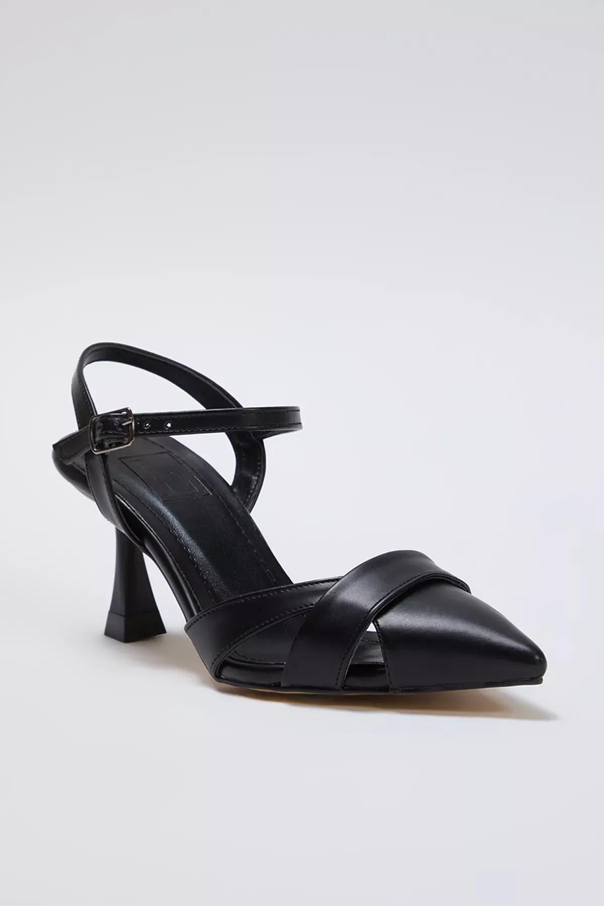 Black Pointed Toe Classic Heeled Shoes, , large image number 2