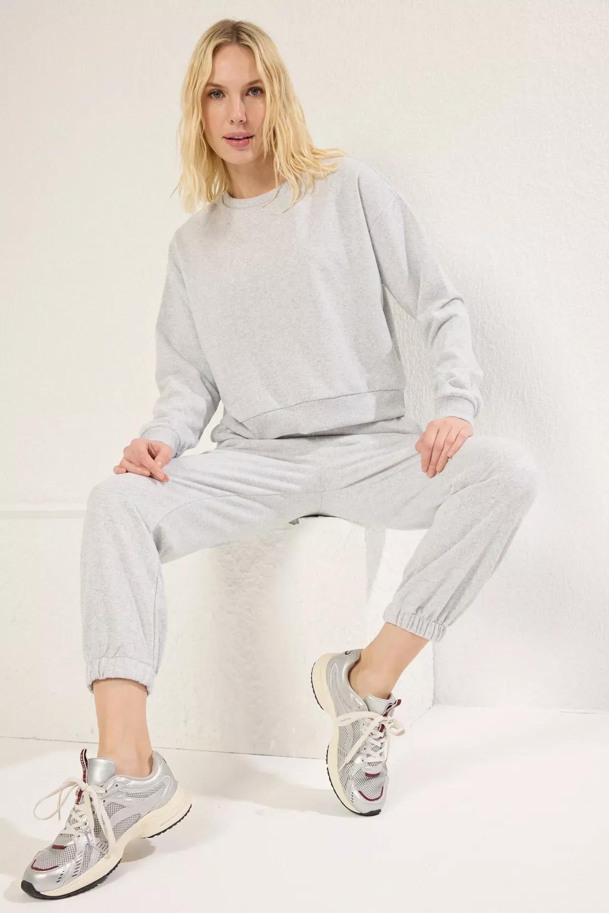 Grey Crew Neck Knit Tracksuit, , large image number 1