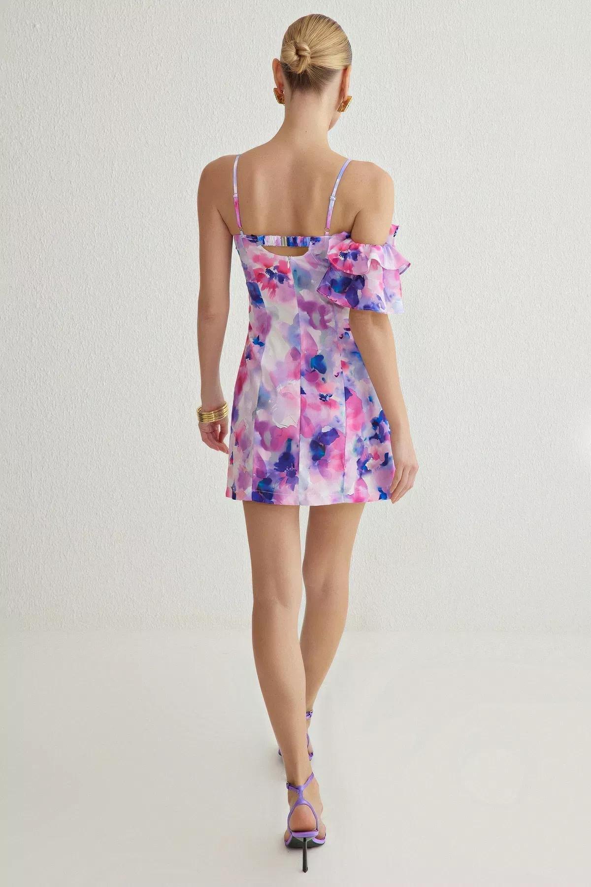Multicolour Bodycon Floral Elegant Dress, , large image number 4