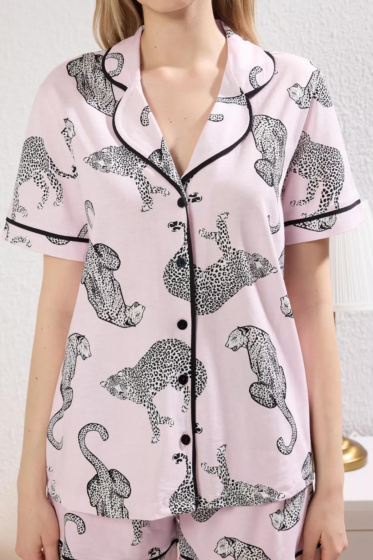 Pink Tiger Pattern Pajama Set (2 pcs), , large image number 2