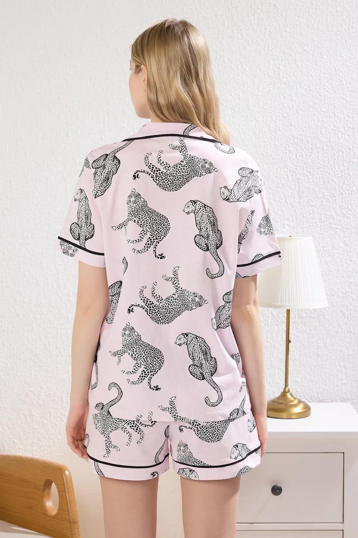 Pink Tiger Pattern Pajama Set (2 pcs), , large image number 4