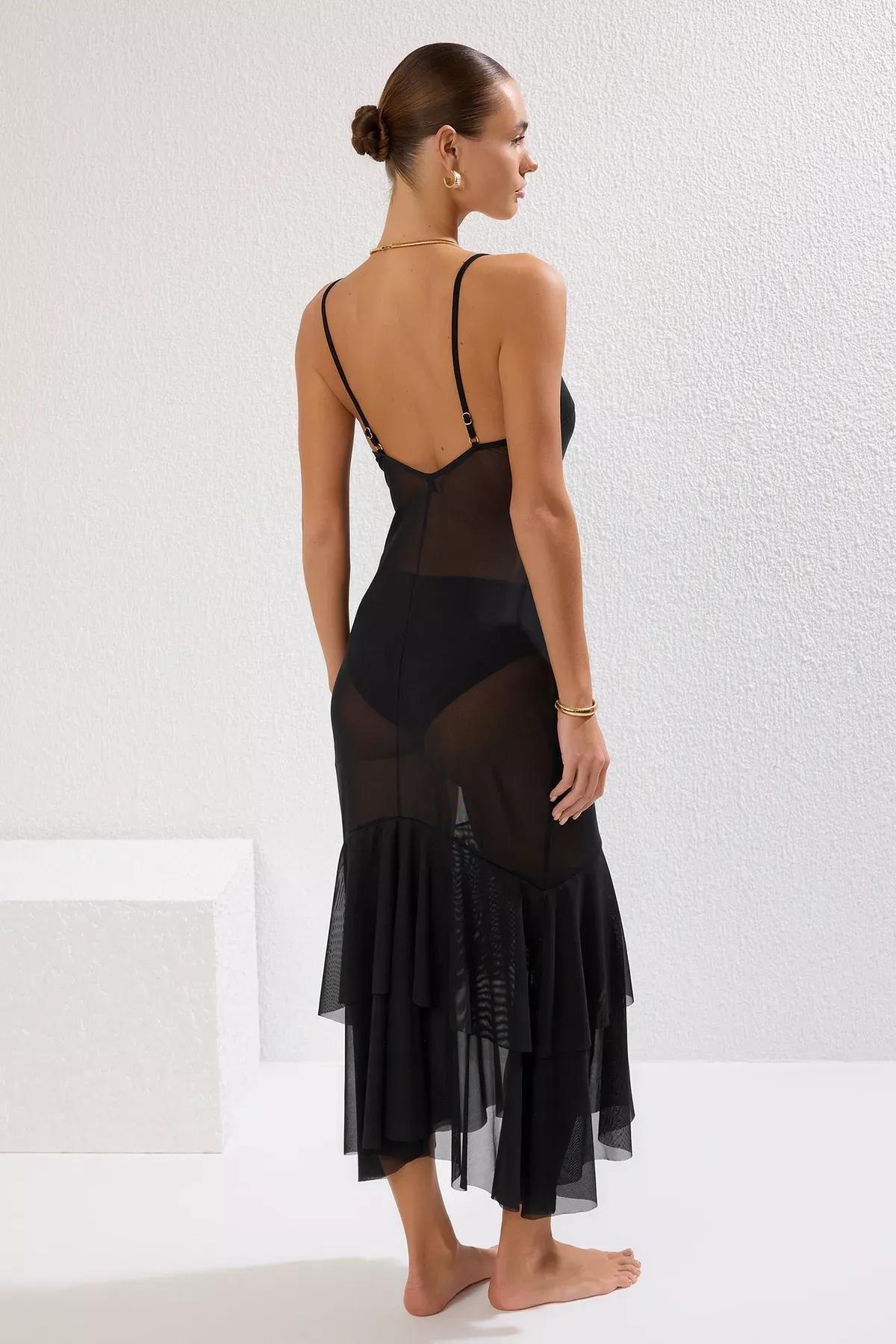 Black Knitted Maxi Dress, , large image number 4