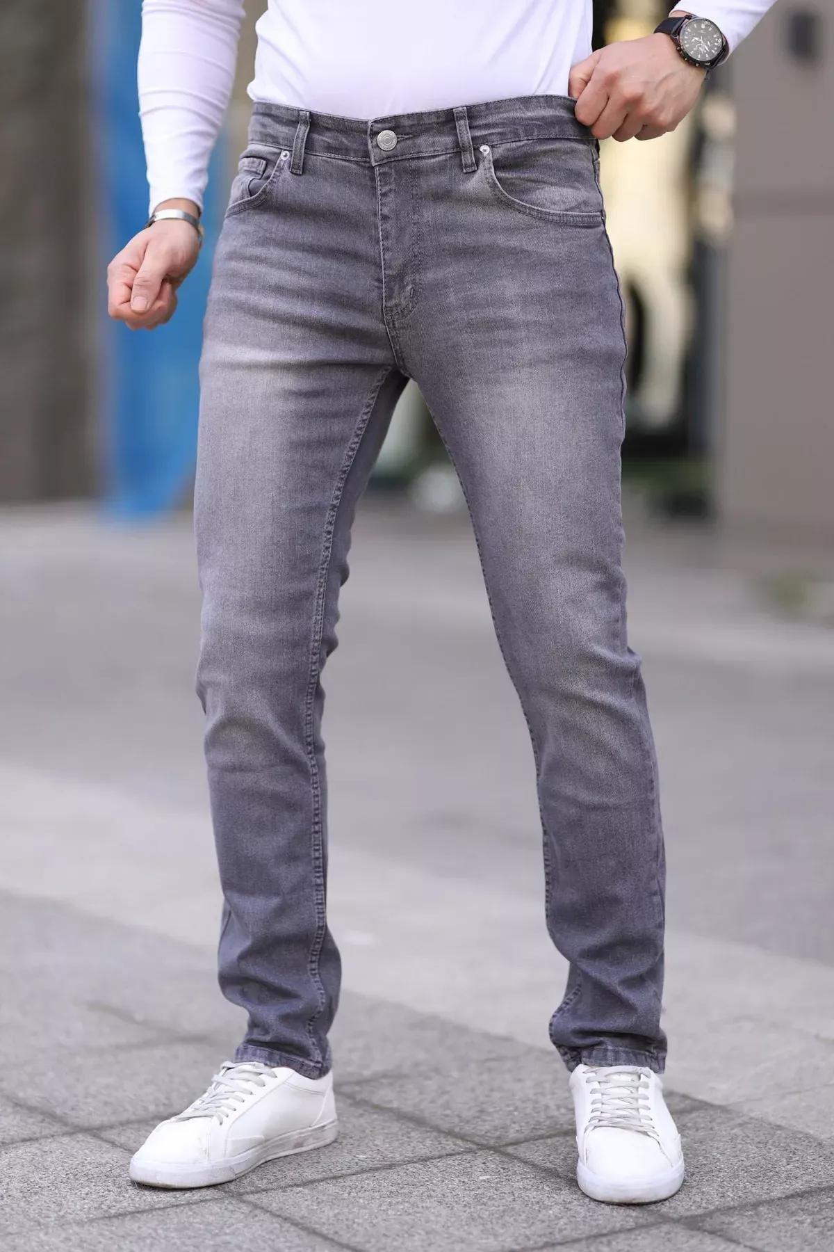 Grey Regular Fit Stretch Fabric Jeans, , large image number 2