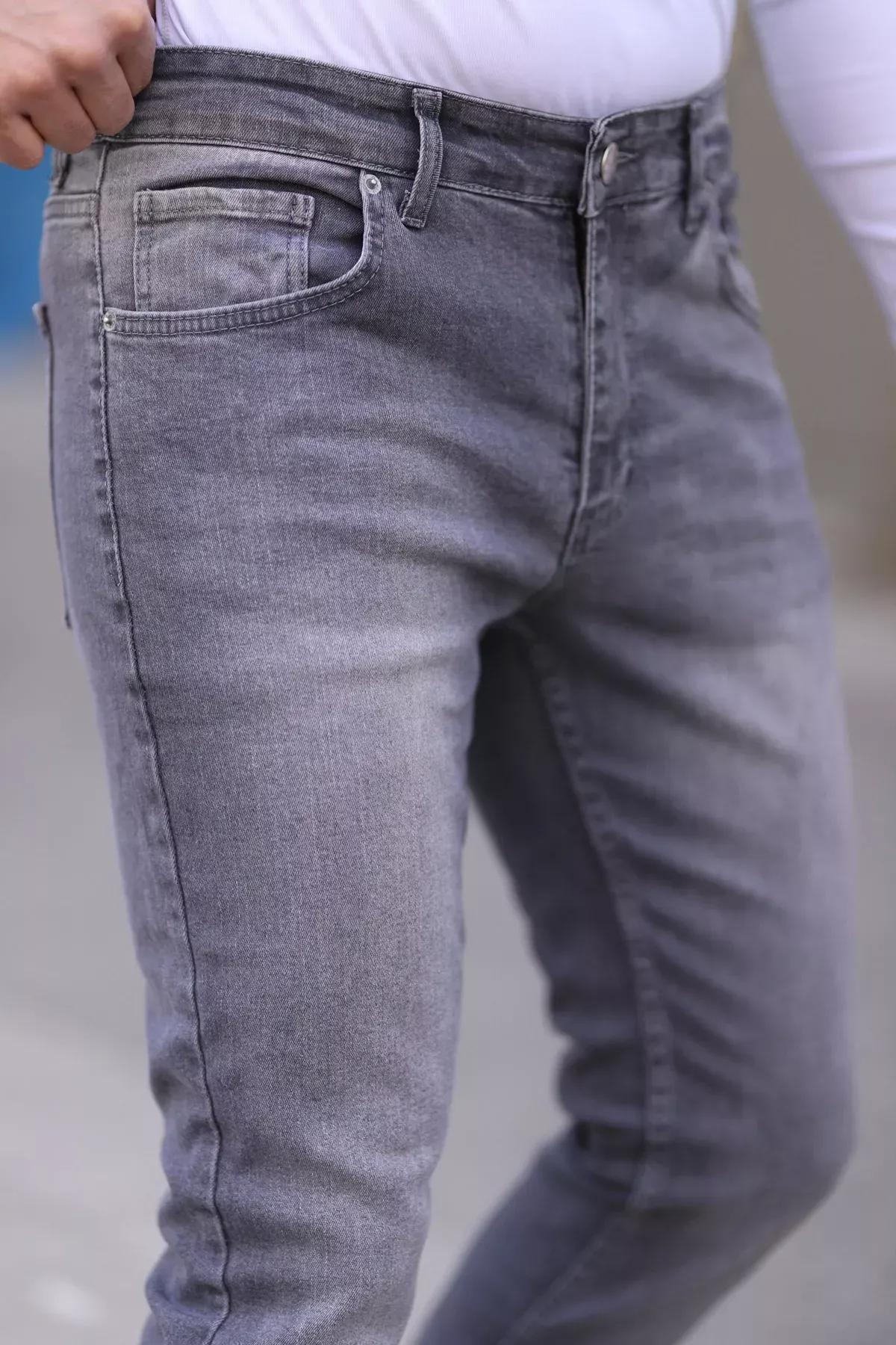 Grey Regular Fit Stretch Fabric Jeans, , large image number 3