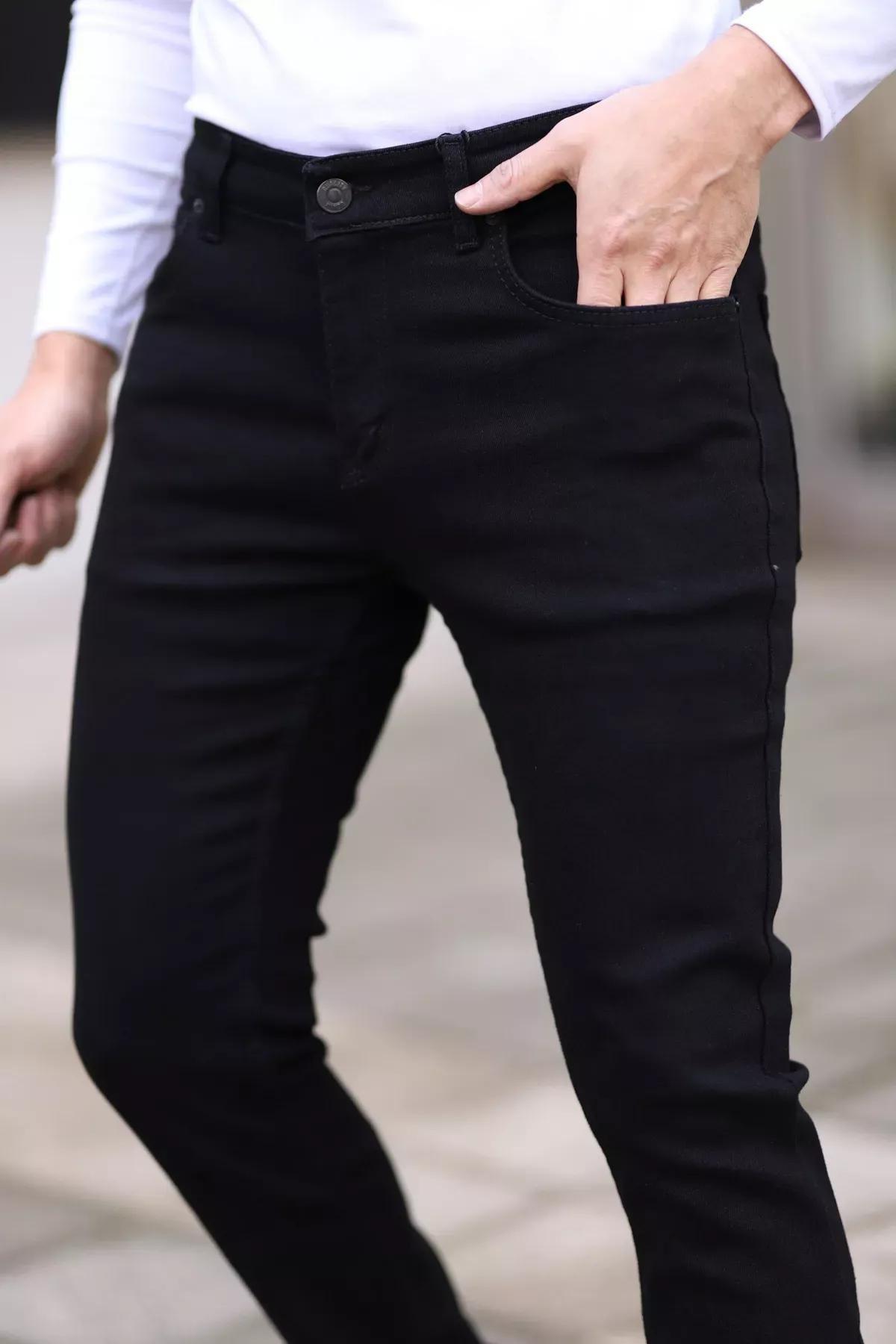 Black Stretch Fabric Jeans, , large image number 3