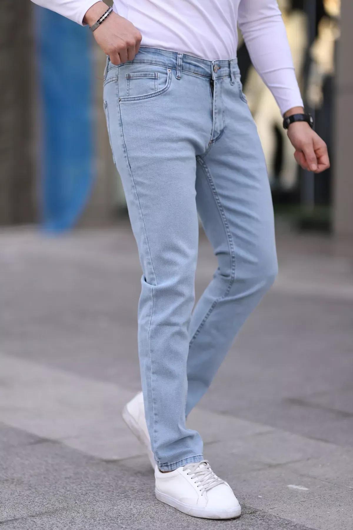 Blue Stretch Fabric Jeans, , large image number 0