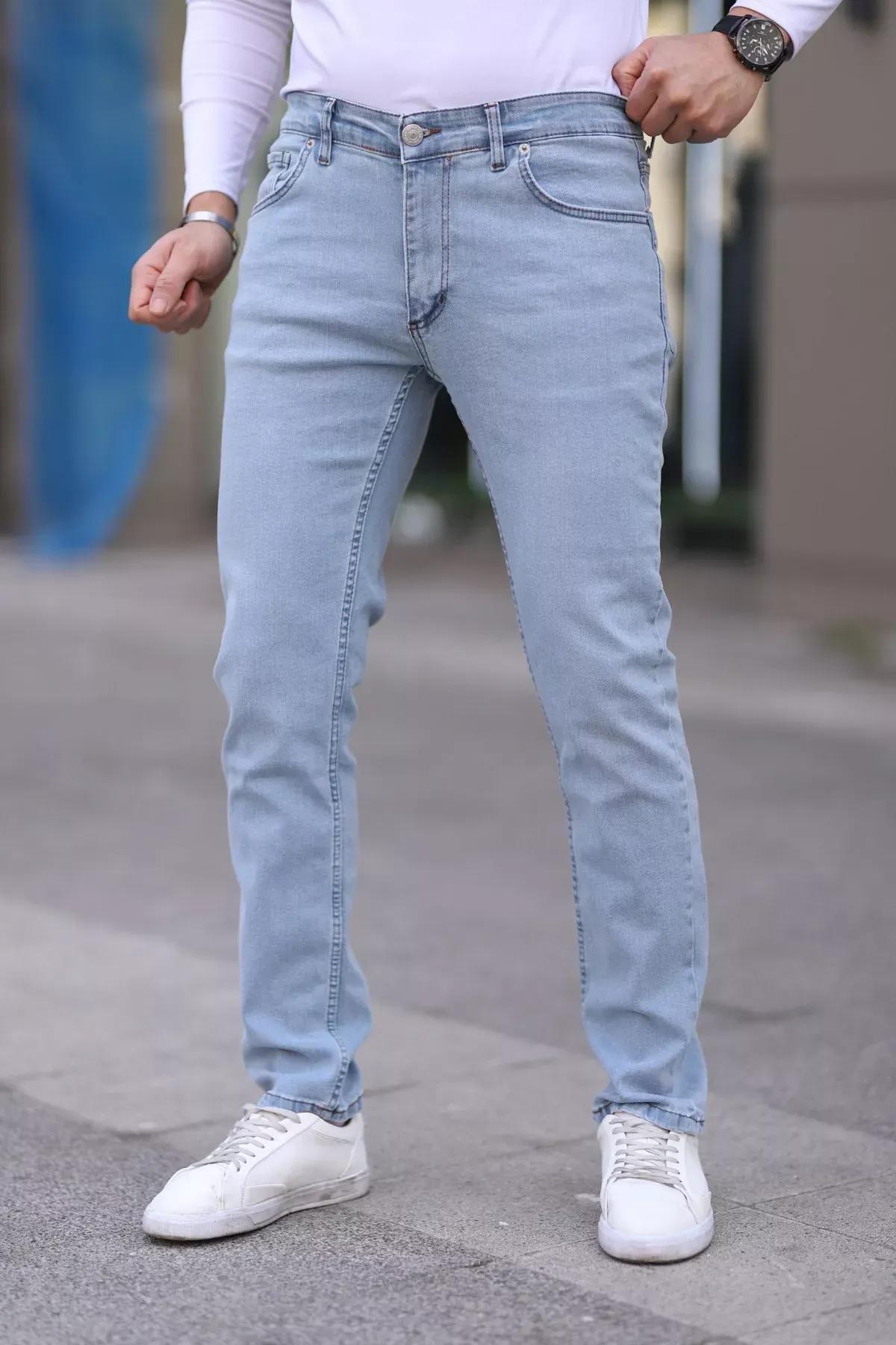 Blue Stretch Fabric Jeans, , large image number 1