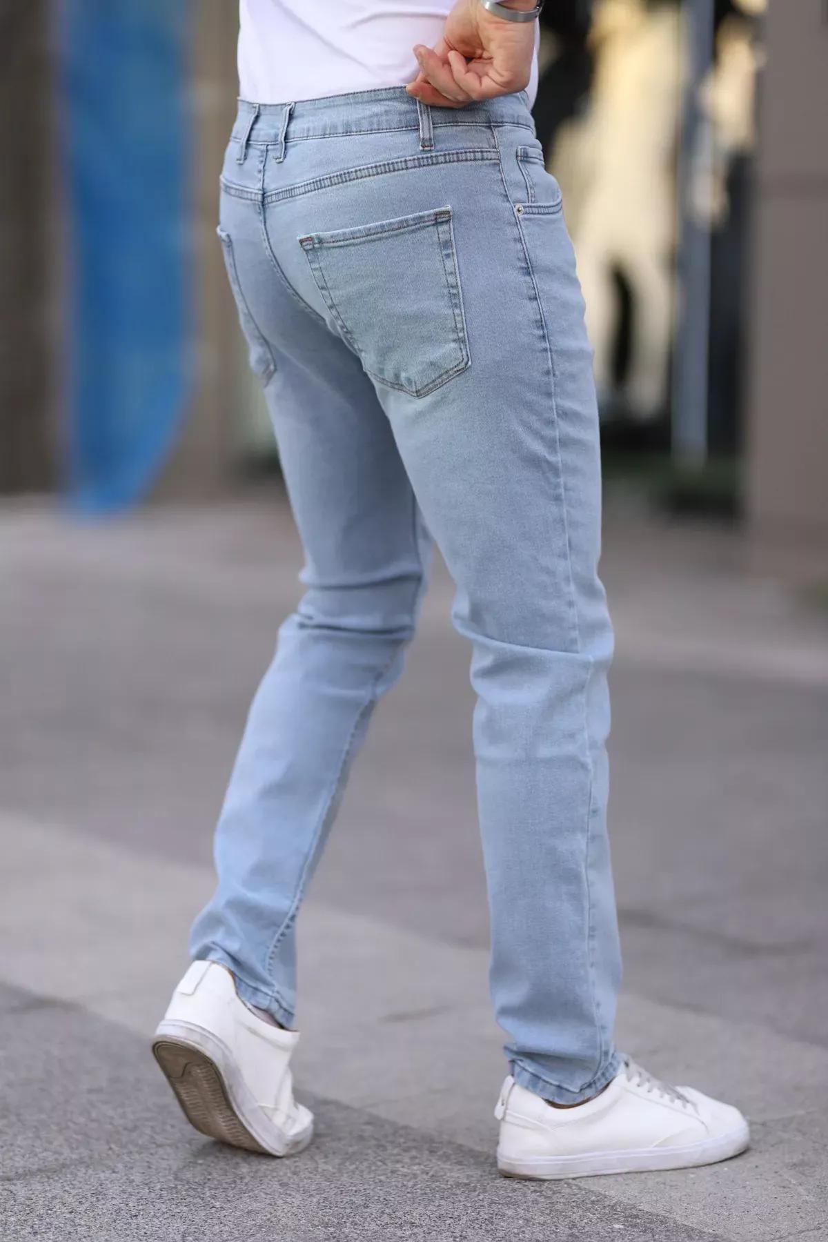 Blue Stretch Fabric Jeans, LIGHT BLUE, large image number 3