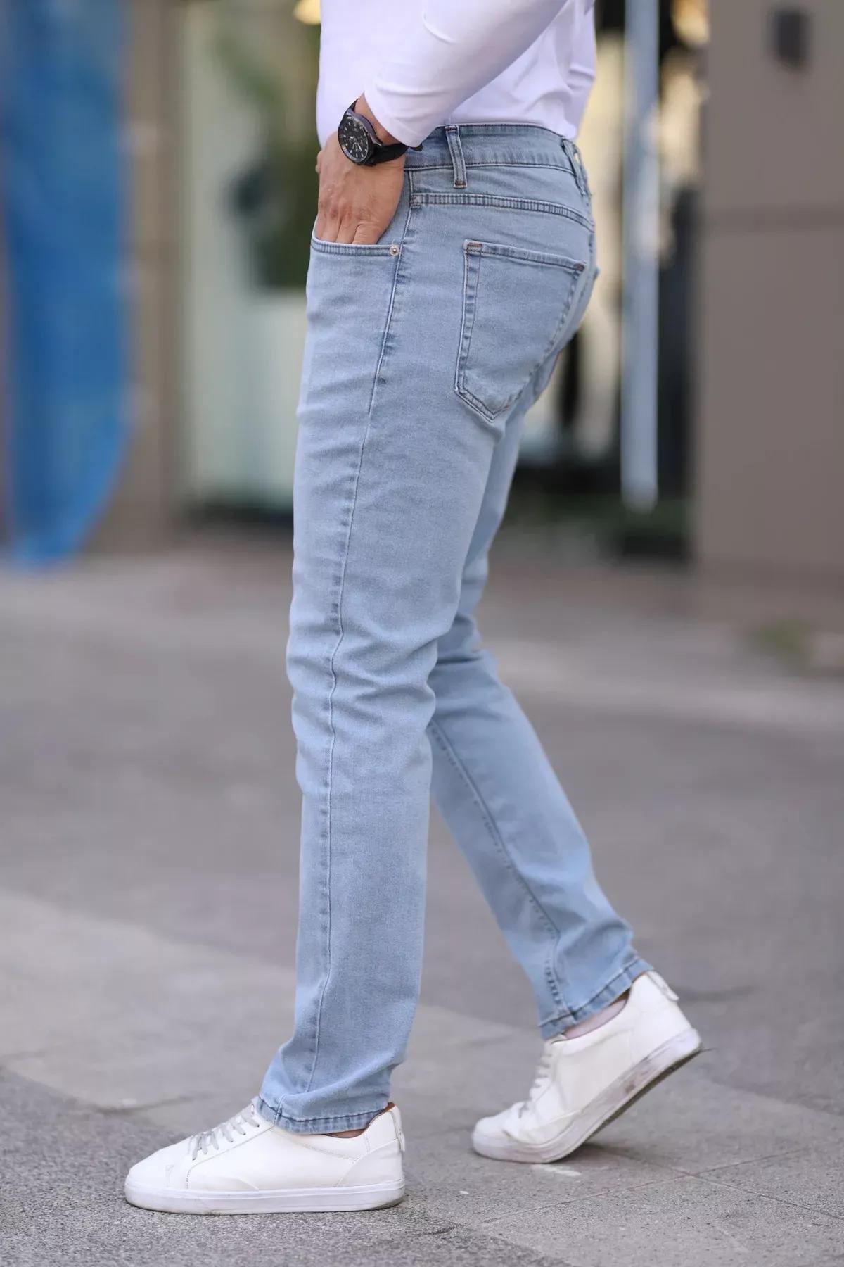 Blue Stretch Fabric Jeans, LIGHT BLUE, large image number 4