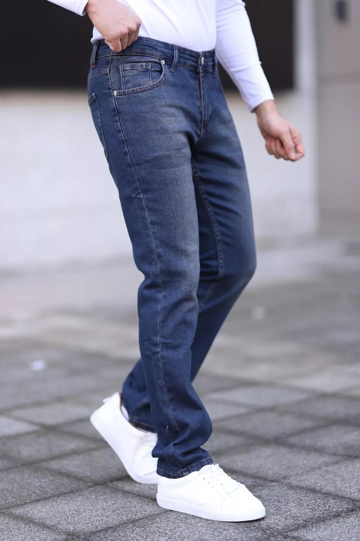 Navy Flexible Jeans Trousers, , large image number 1