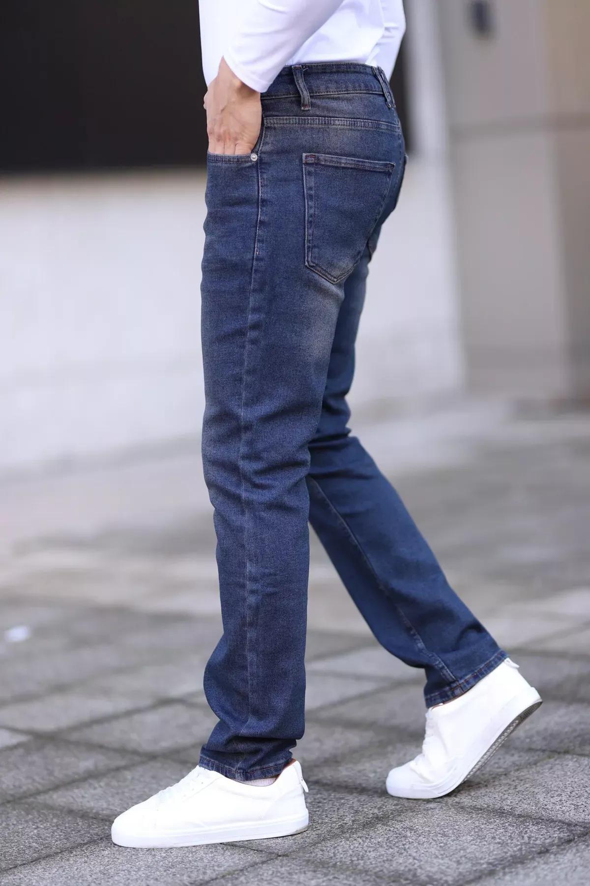 Navy Flexible Jeans Trousers, , large image number 4