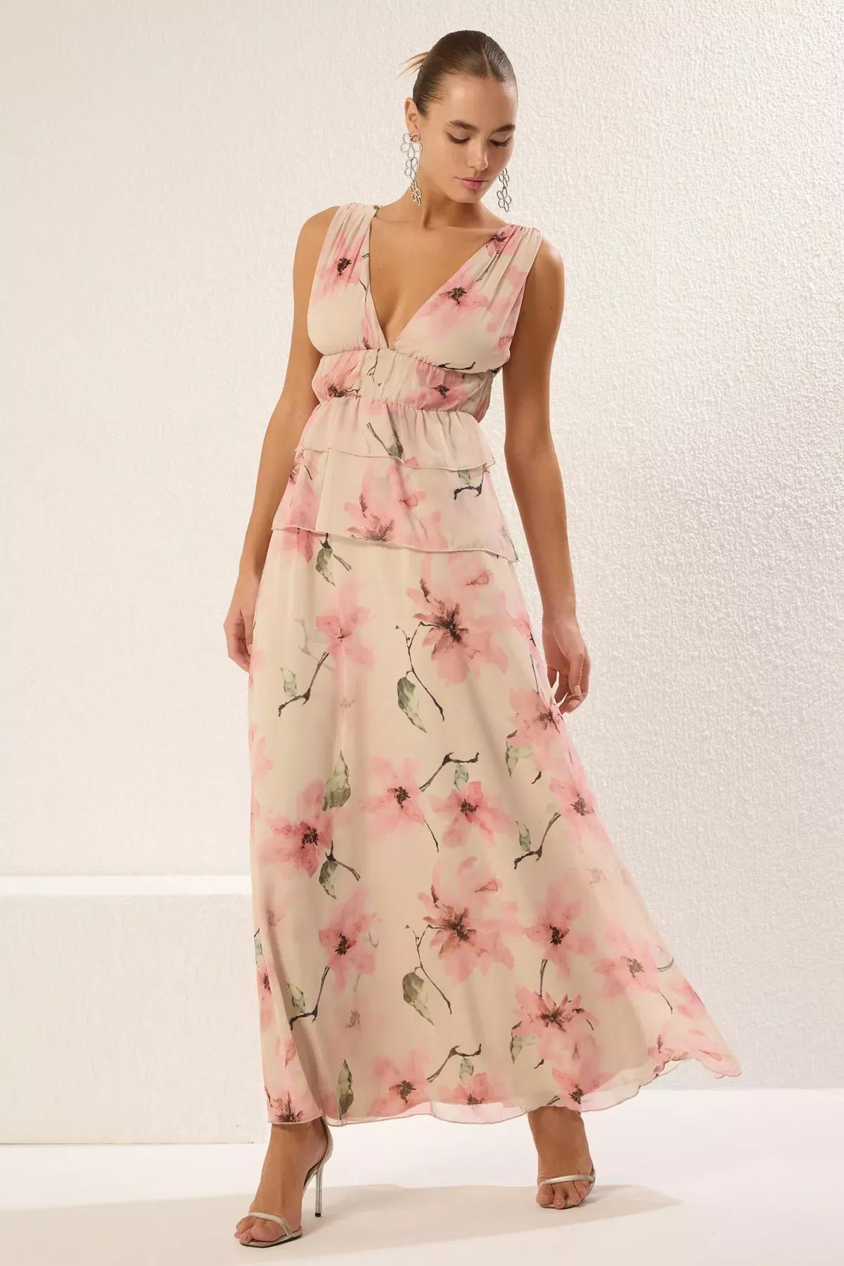 Multicolour Lined Woven Maxi Occasionwear Dress, , large image number 0