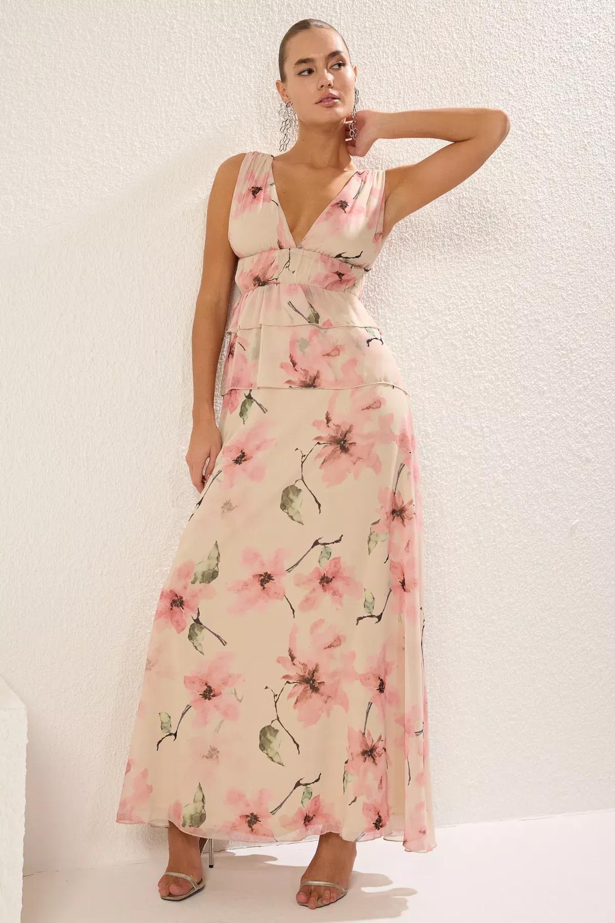 Multicolour Lined Woven Maxi Occasionwear Dress, , large image number 1
