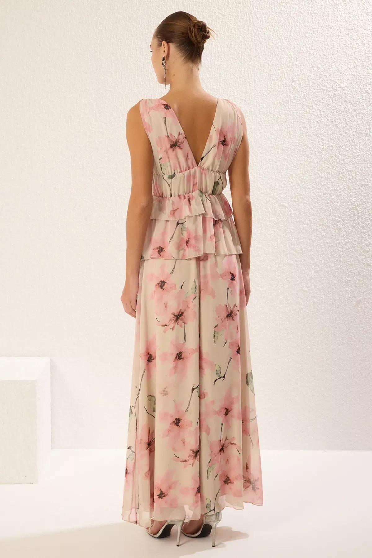 Multicolour Lined Woven Maxi Occasionwear Dress, , large image number 4