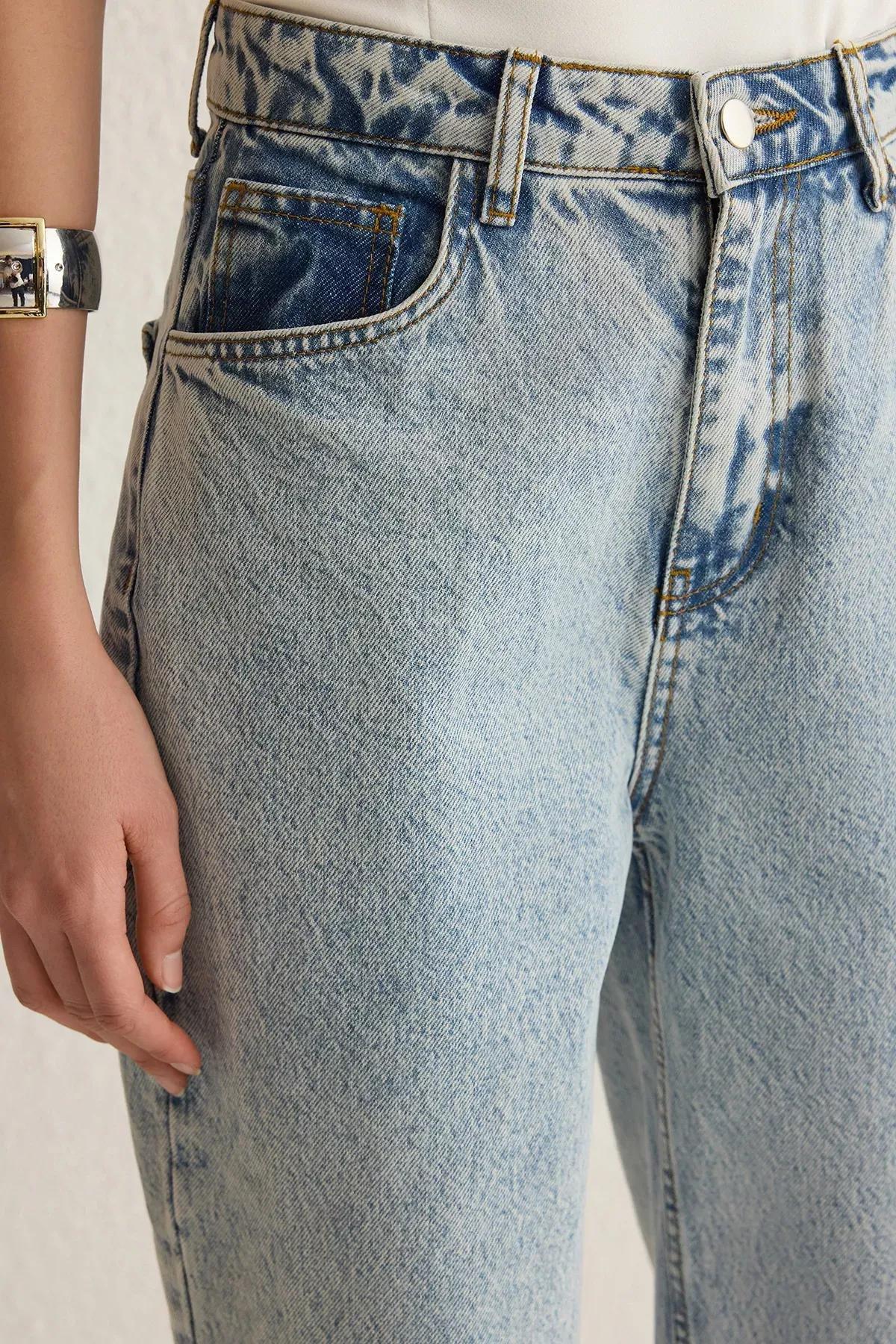 Blue High-Waist Wide Leg Jeans, , large image number 3