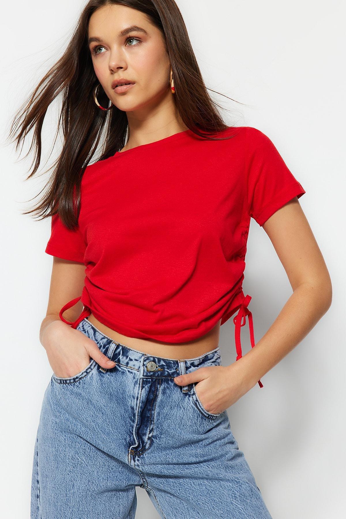 Red Fitted T-Shirt, , large image number 1