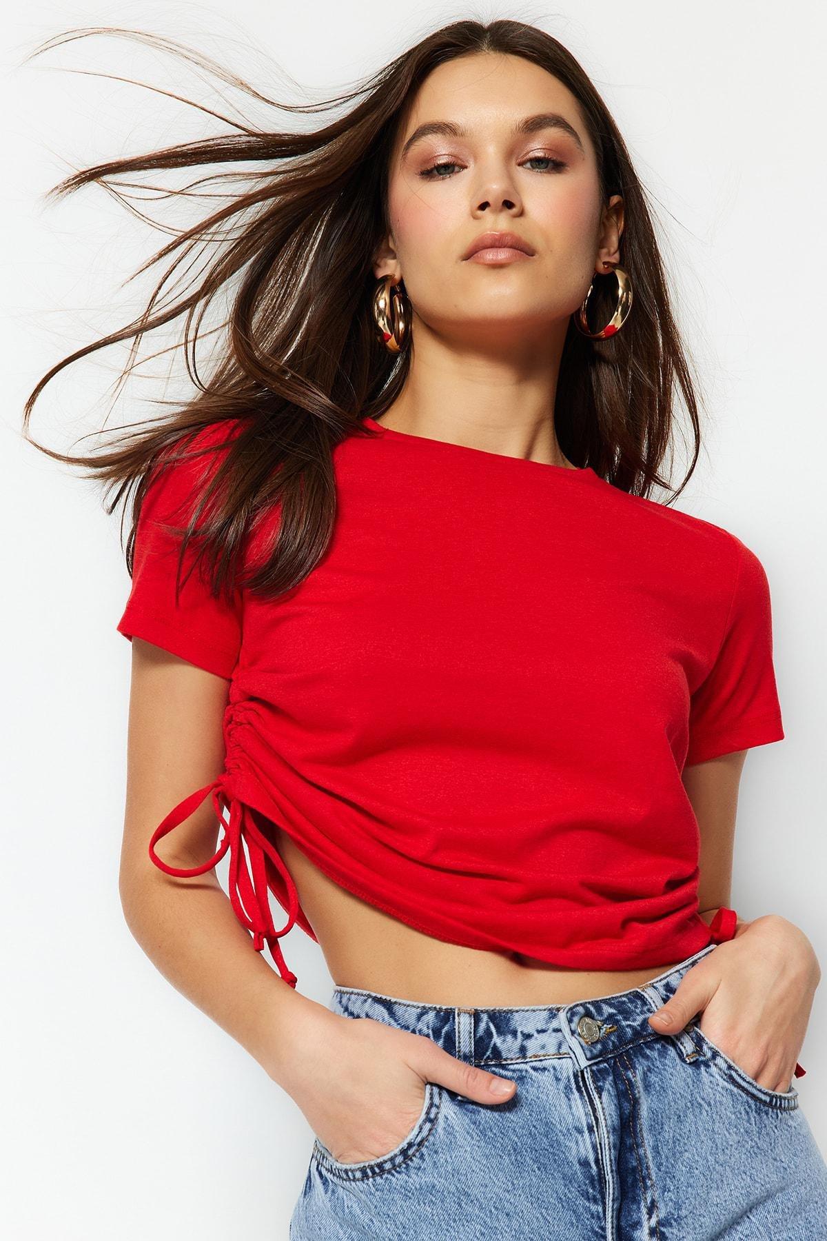 Red Fitted T-Shirt, , large image number 2