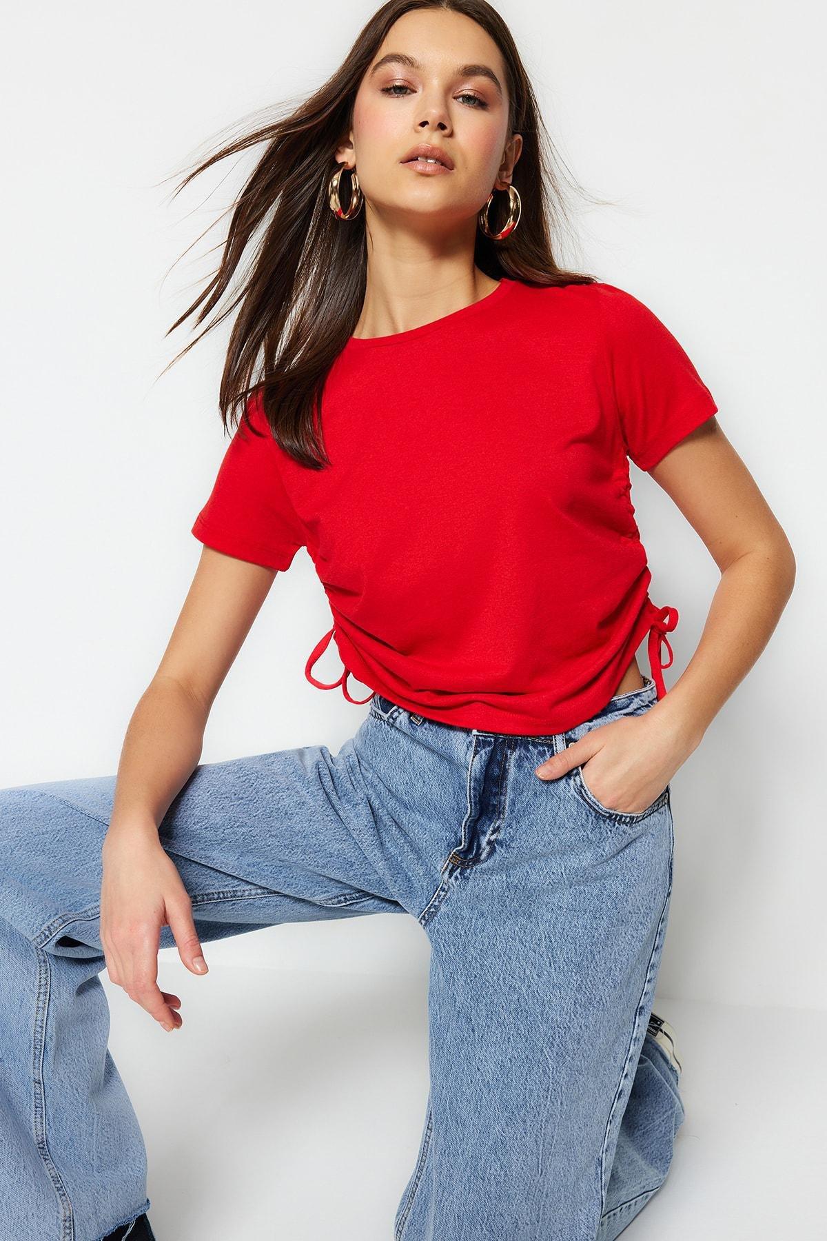 Red Fitted T-Shirt, , large image number 3
