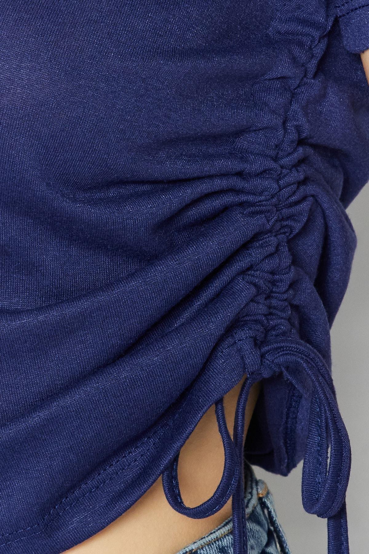 تيشيرت بفتحة رقبة مستديرة، كحلي, Dark blue, large image number 7