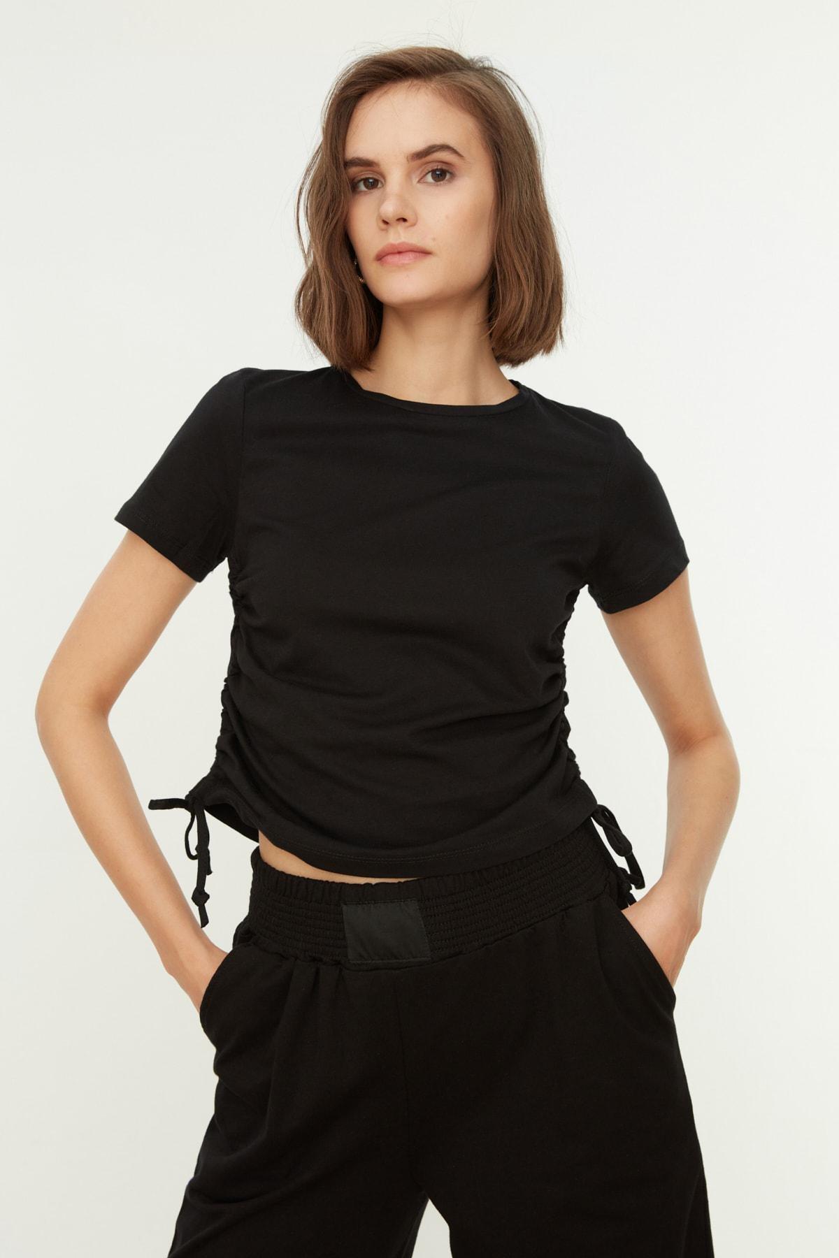 Black Crew Neck T-Shirt, , large image number 0