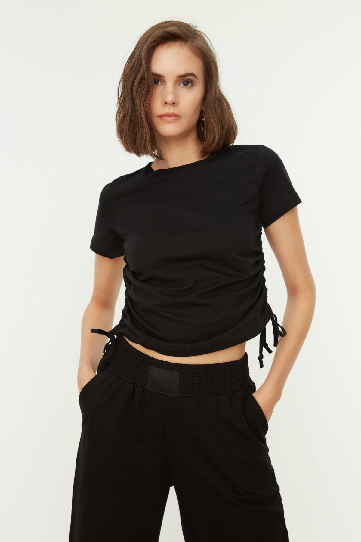 Black Crew Neck T-Shirt, , large image number 1