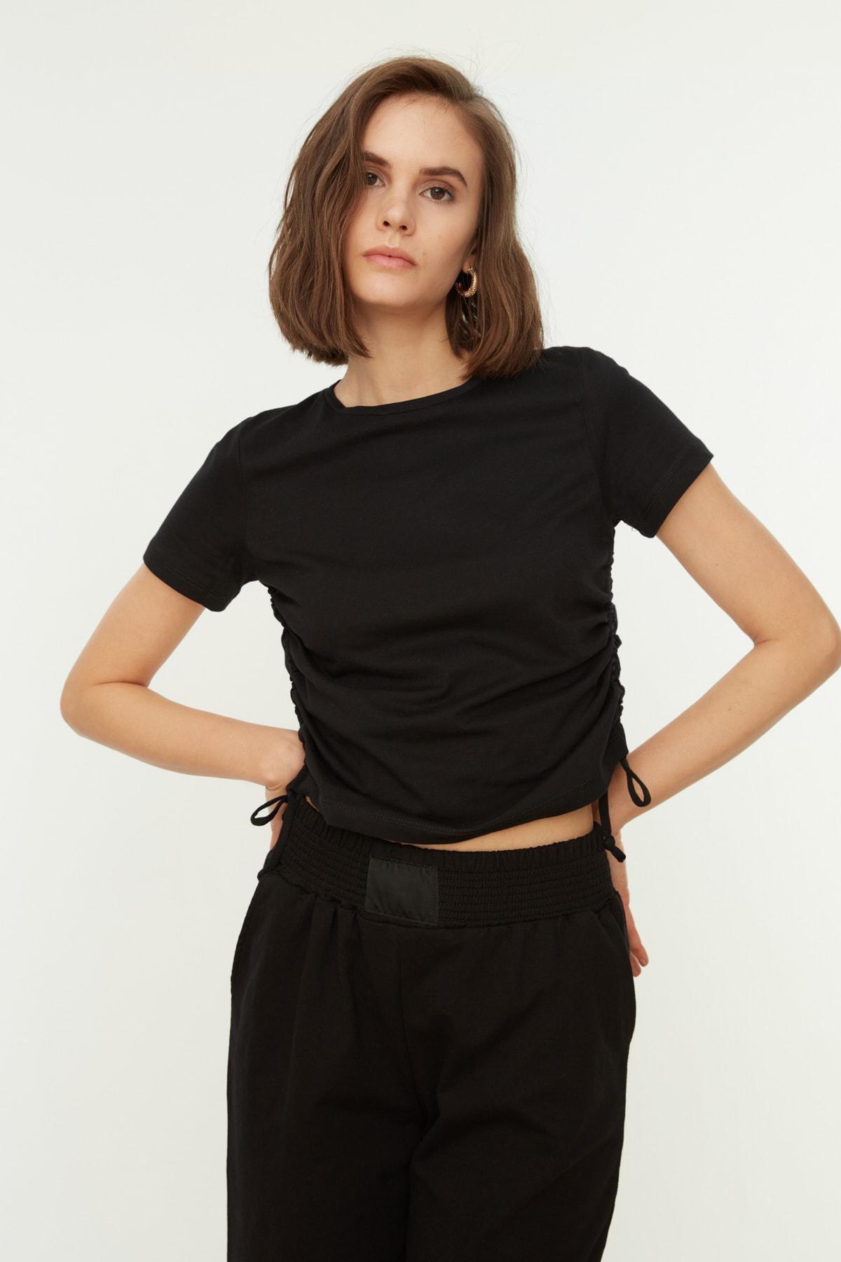 Black Crew Neck T-Shirt, , large image number 2
