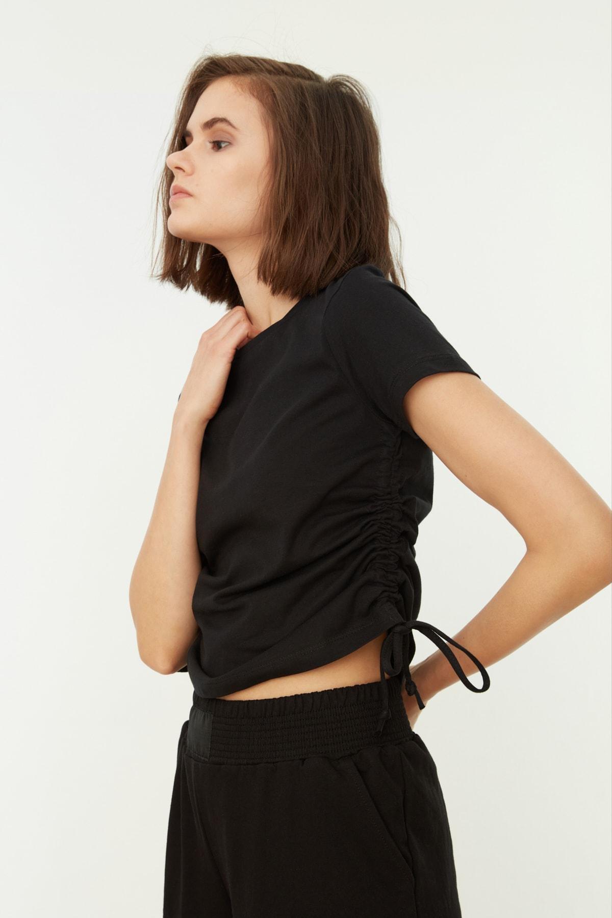 Black Crew Neck T-Shirt, , large image number 3