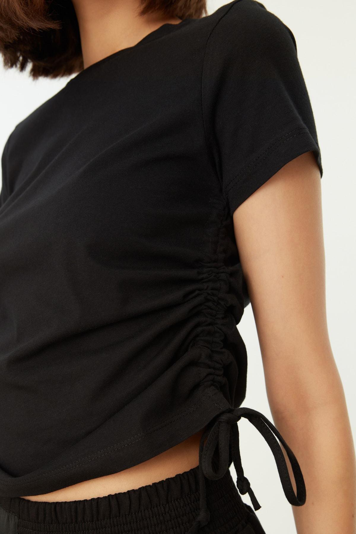 Black Crew Neck T-Shirt, , large image number 5