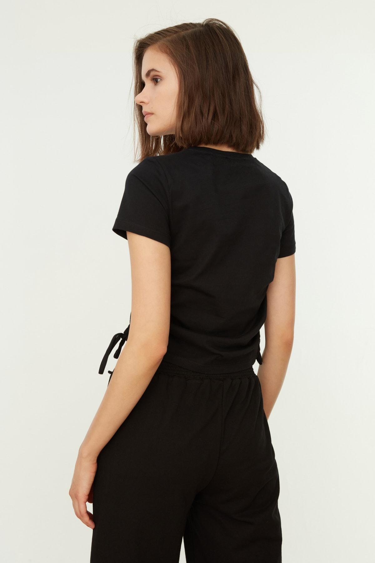 Black Crew Neck T-Shirt, , large image number 6